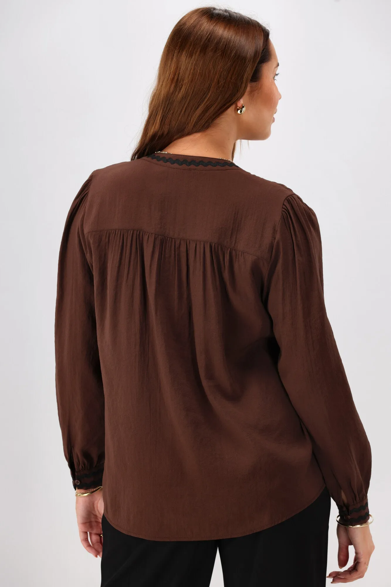 Gloss the Label Aimee Ric Rac Top Chocolate