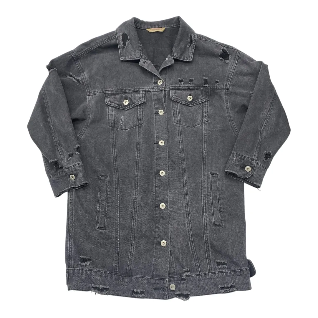 Jacket Denim By Highway Jeans In Black Denim, Size:L