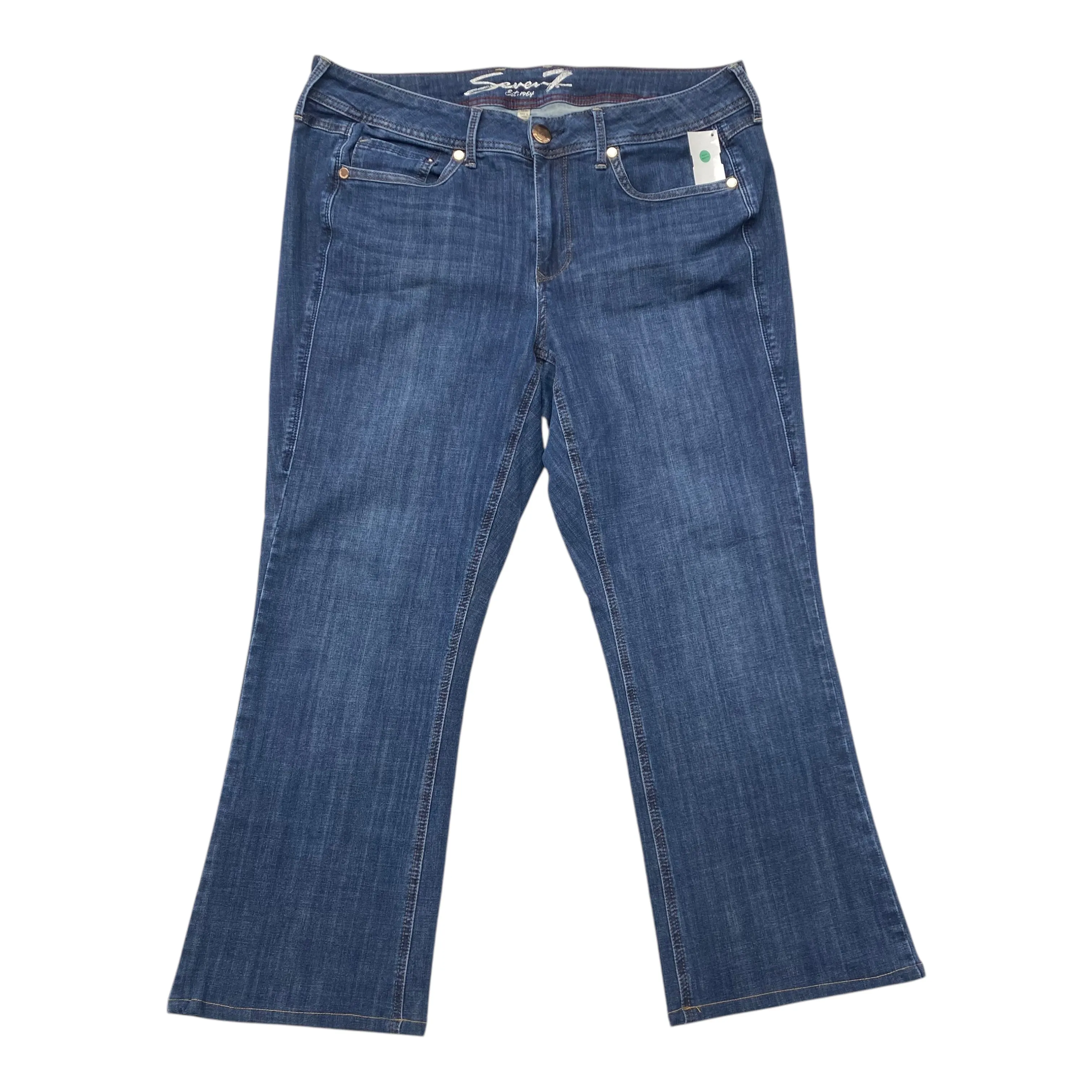 Jeans Boot Cut By Seven 7 In Blue Denim, Size:16