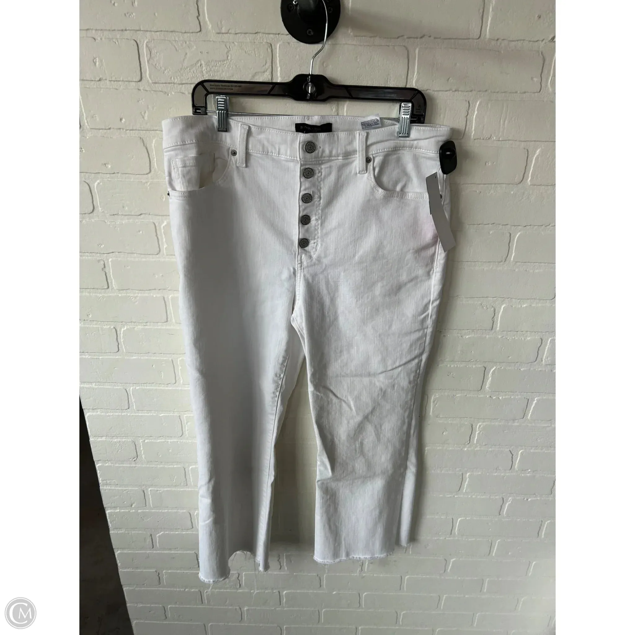 Jeans Cropped By Banana Republic In White, Size: 14