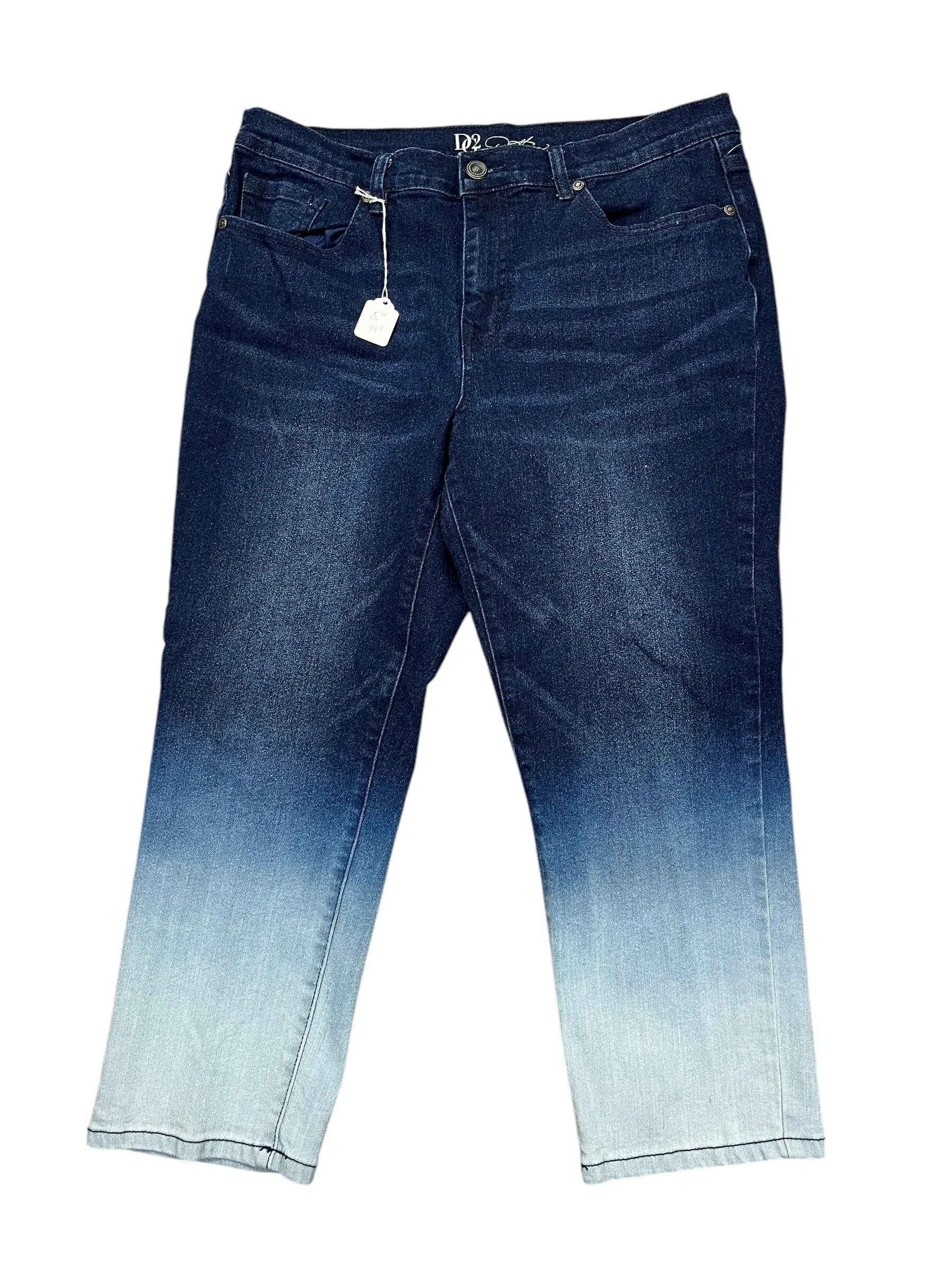 Jeans Cropped By Diane Gilman In Blue Denim, Size:14P