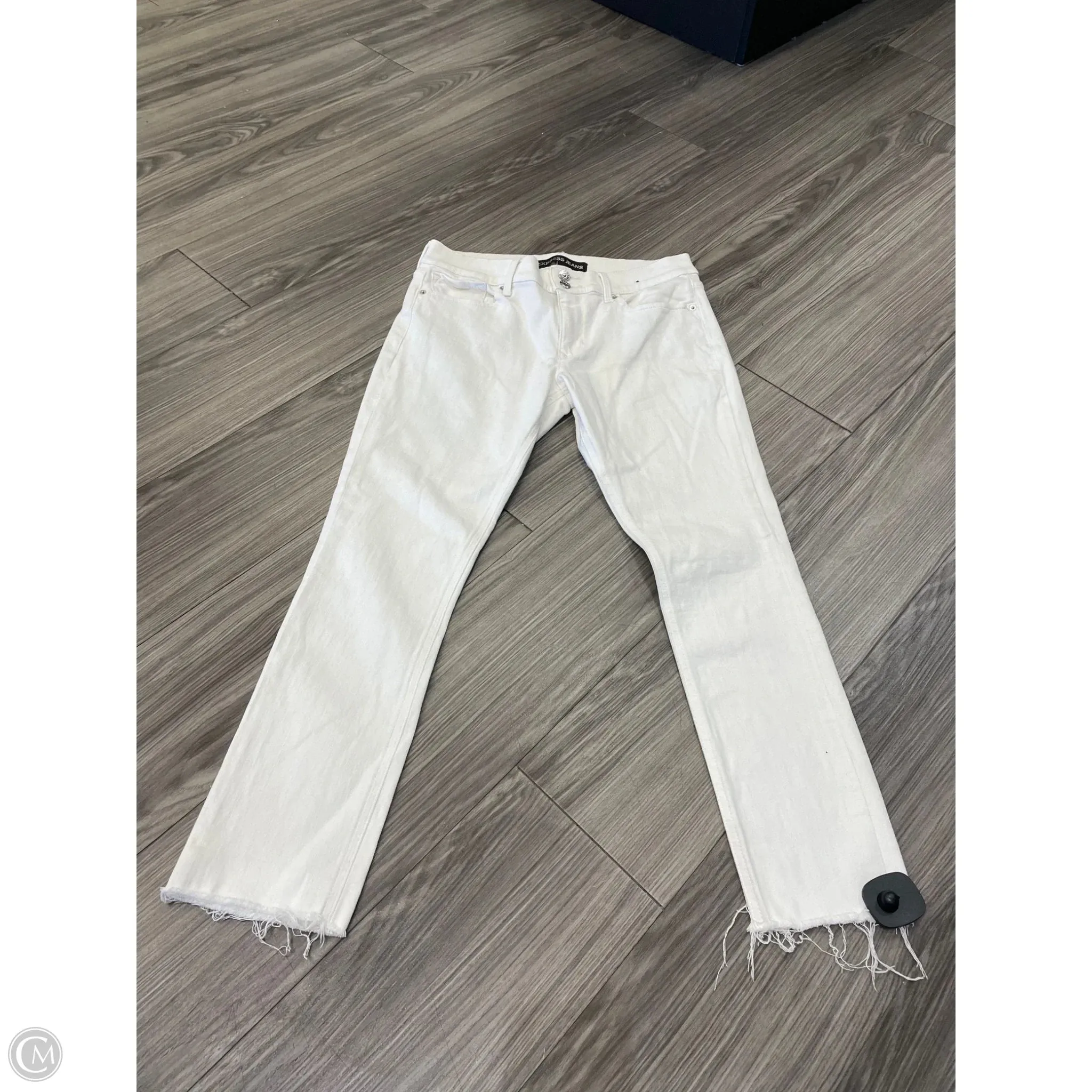 Jeans Cropped By Express In White, Size: 10