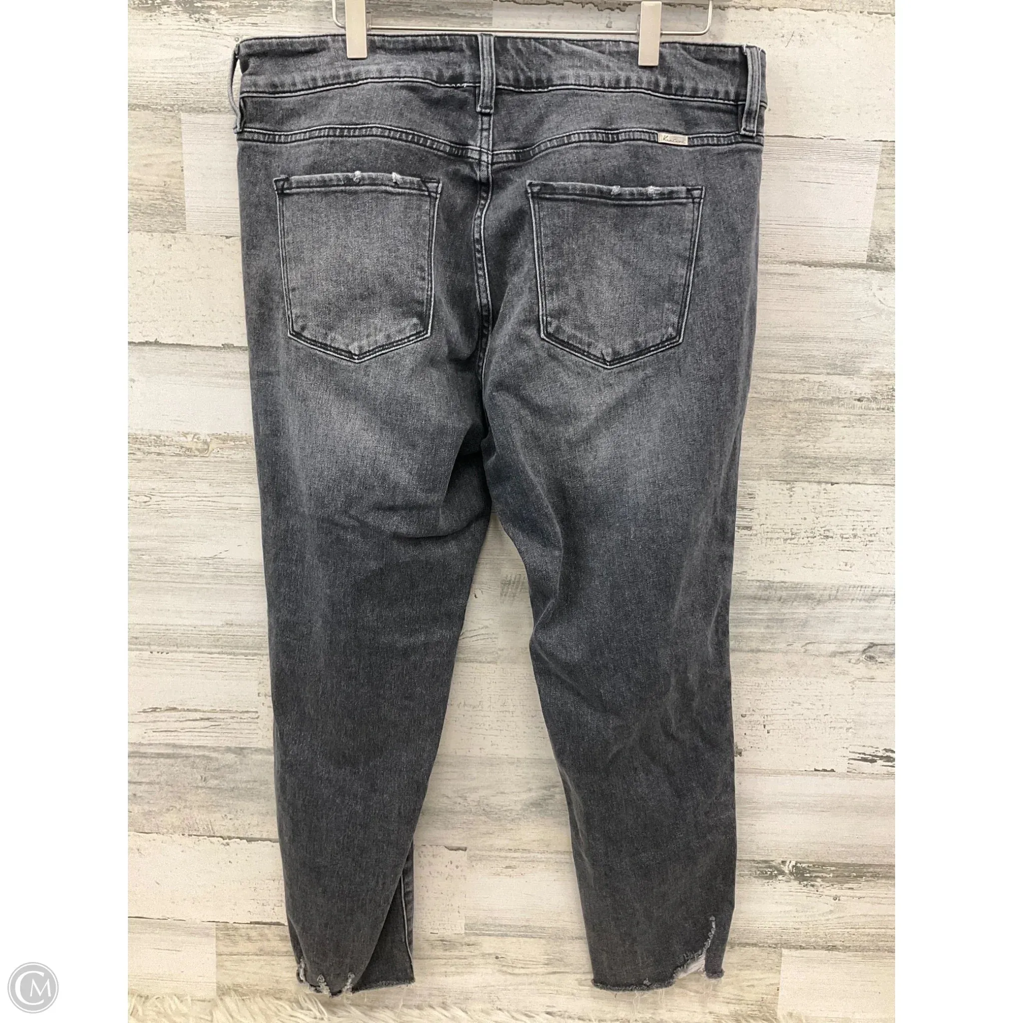 Jeans Cropped By Kancan In Black Denim, Size: 16