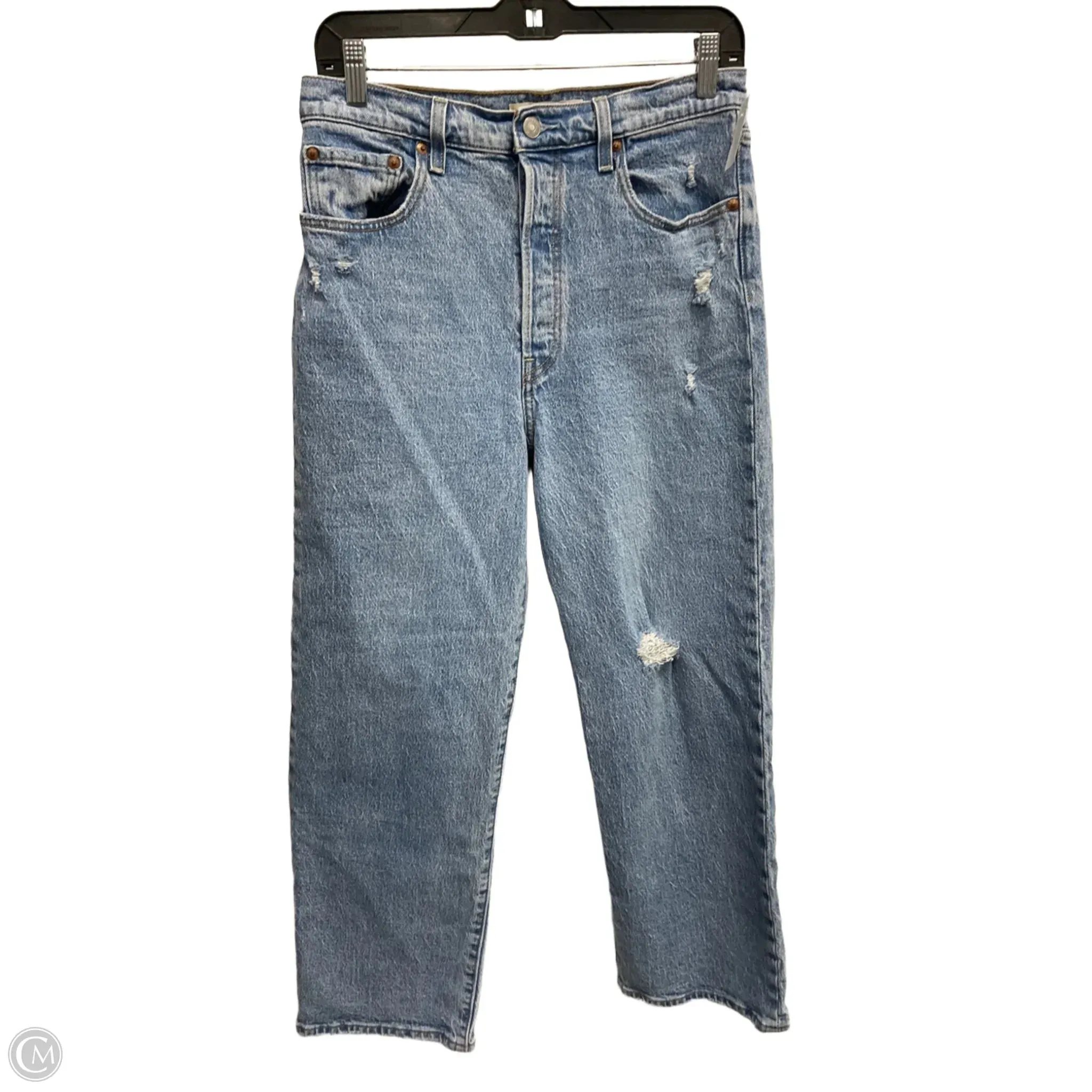 Jeans Cropped By Levis In Blue Denim, Size: 8