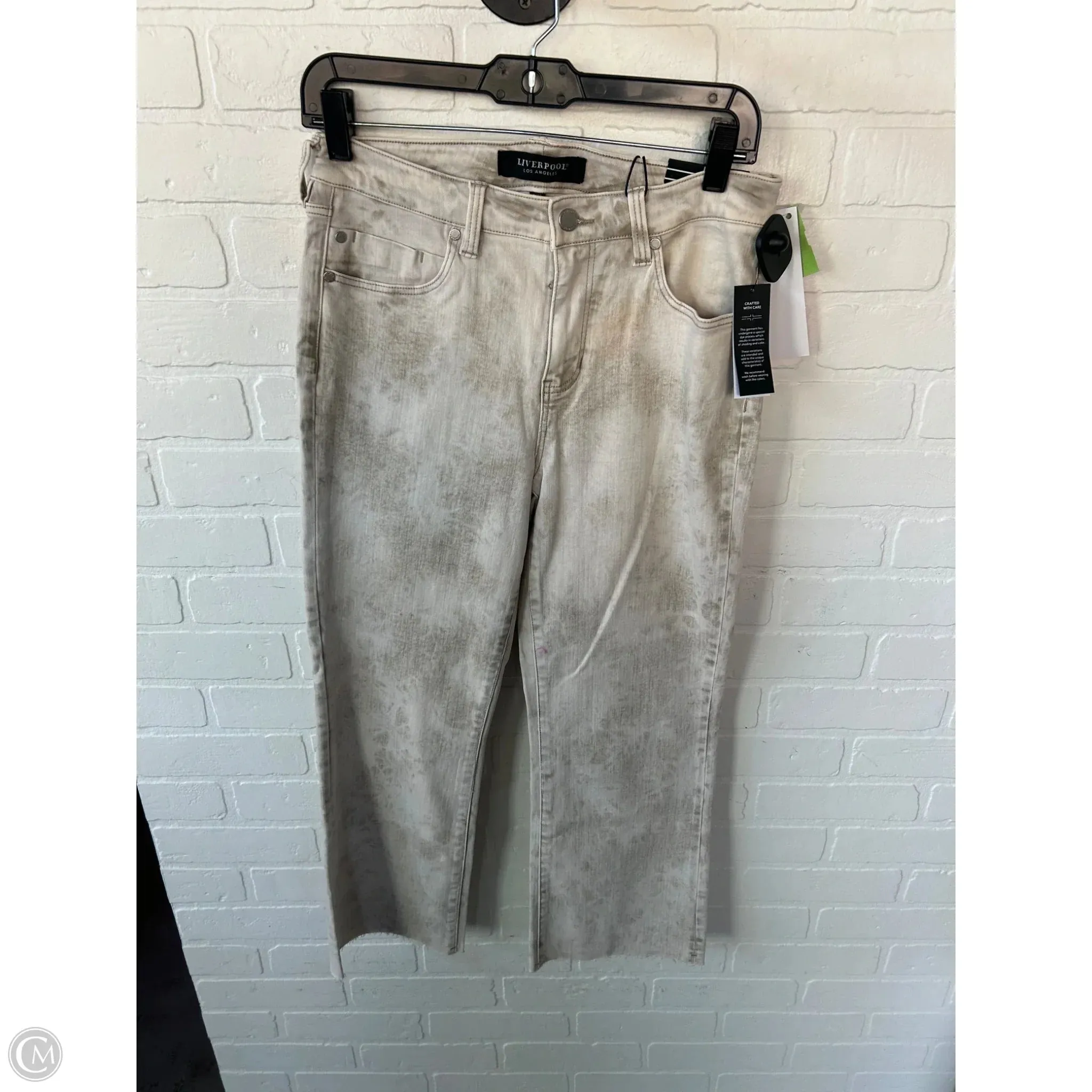 Jeans Cropped By Liverpool In Beige, Size: 8