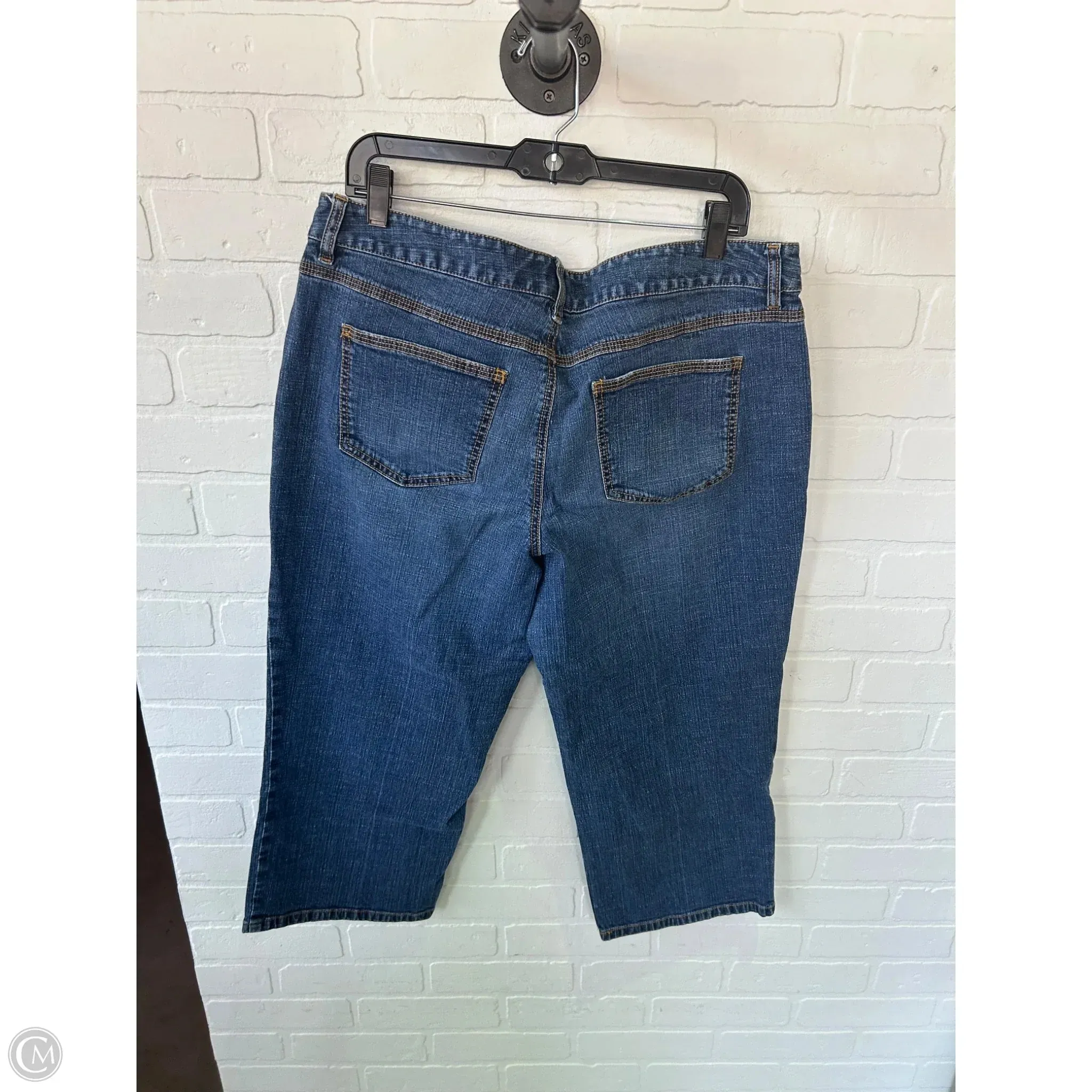 Jeans Cropped By Loft In Blue Denim, Size: 16