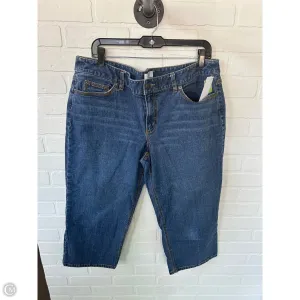 Jeans Cropped By Loft In Blue Denim, Size: 16