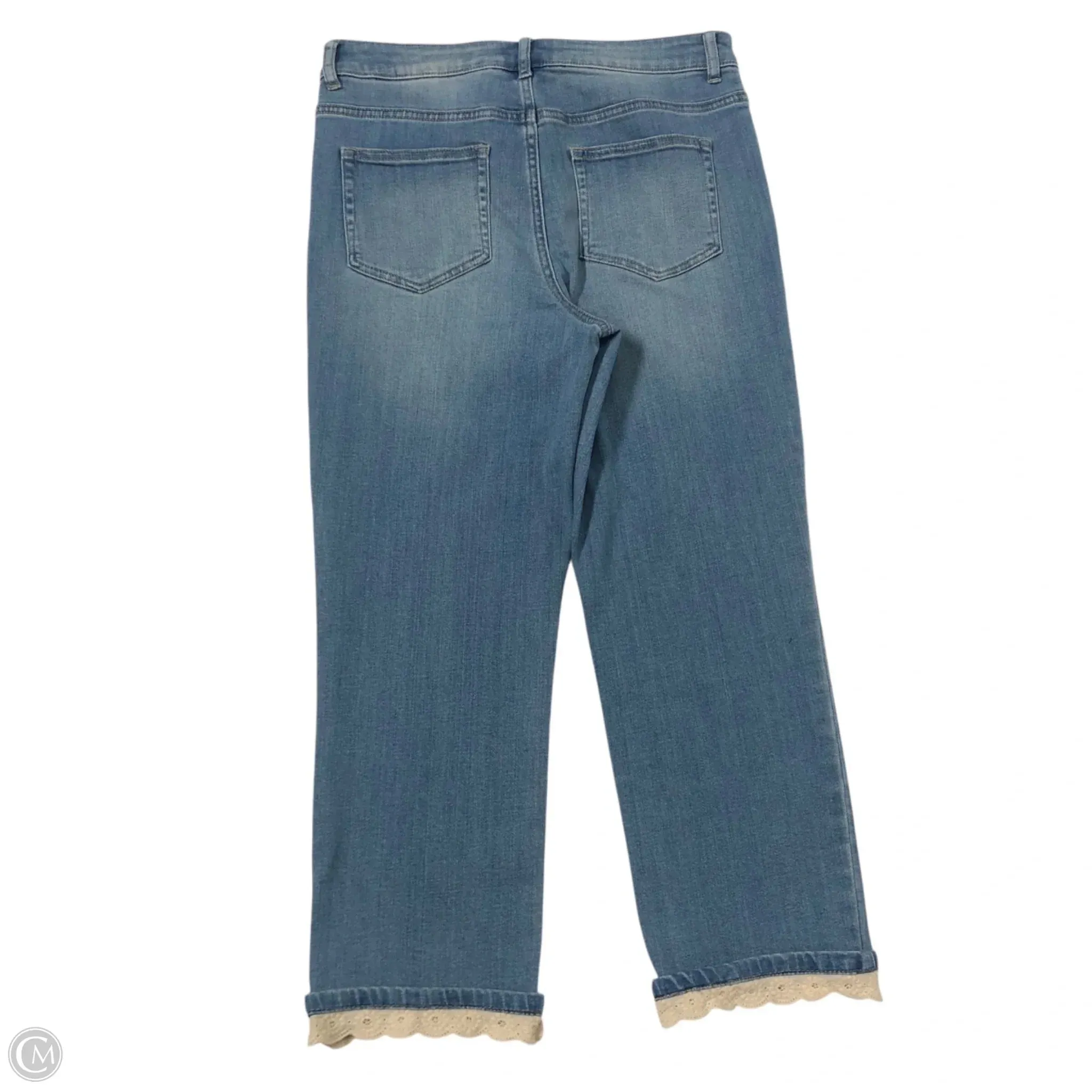 Jeans Cropped By Logo In Blue, Size: 4