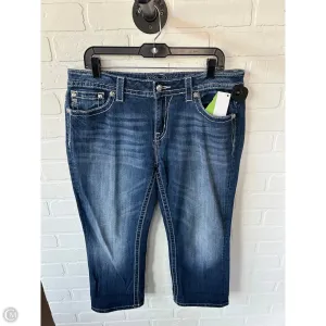 Jeans Cropped By Miss Me In Blue Denim, Size: 14