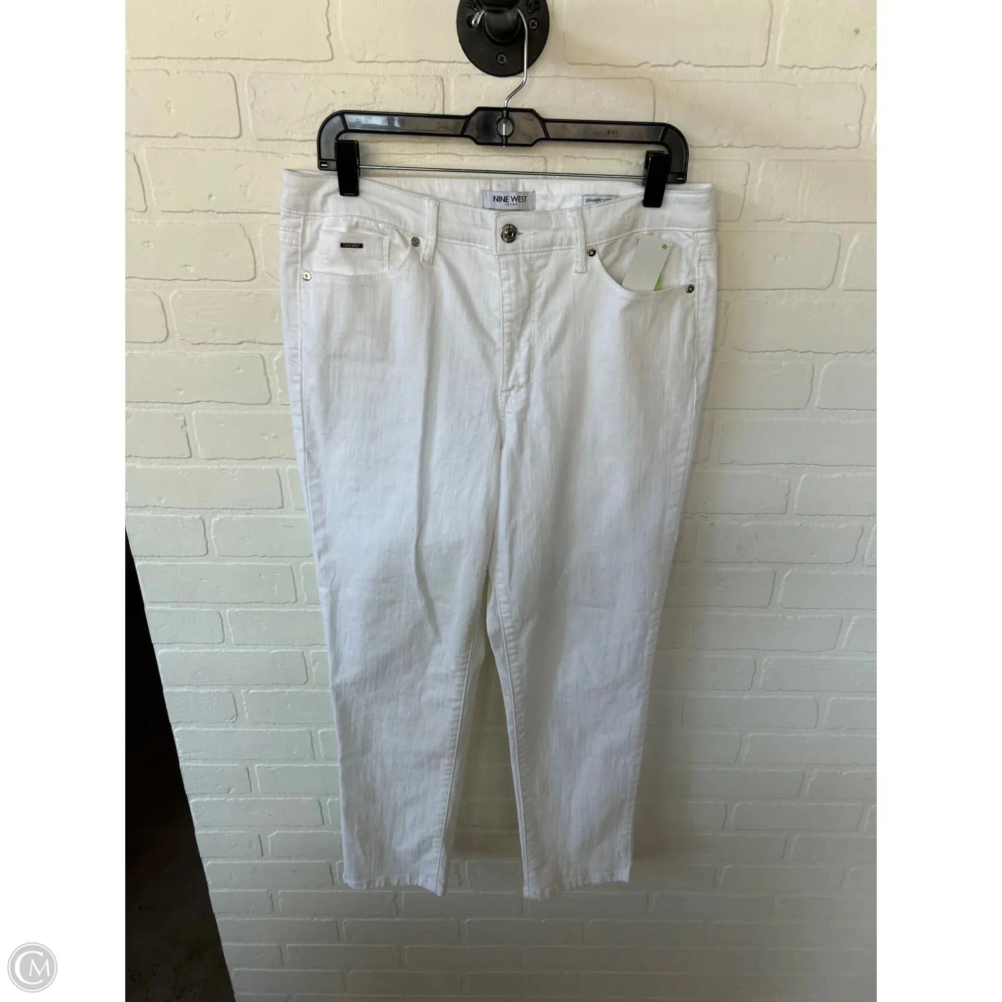 Jeans Cropped By Nine West In White Denim, Size: 10