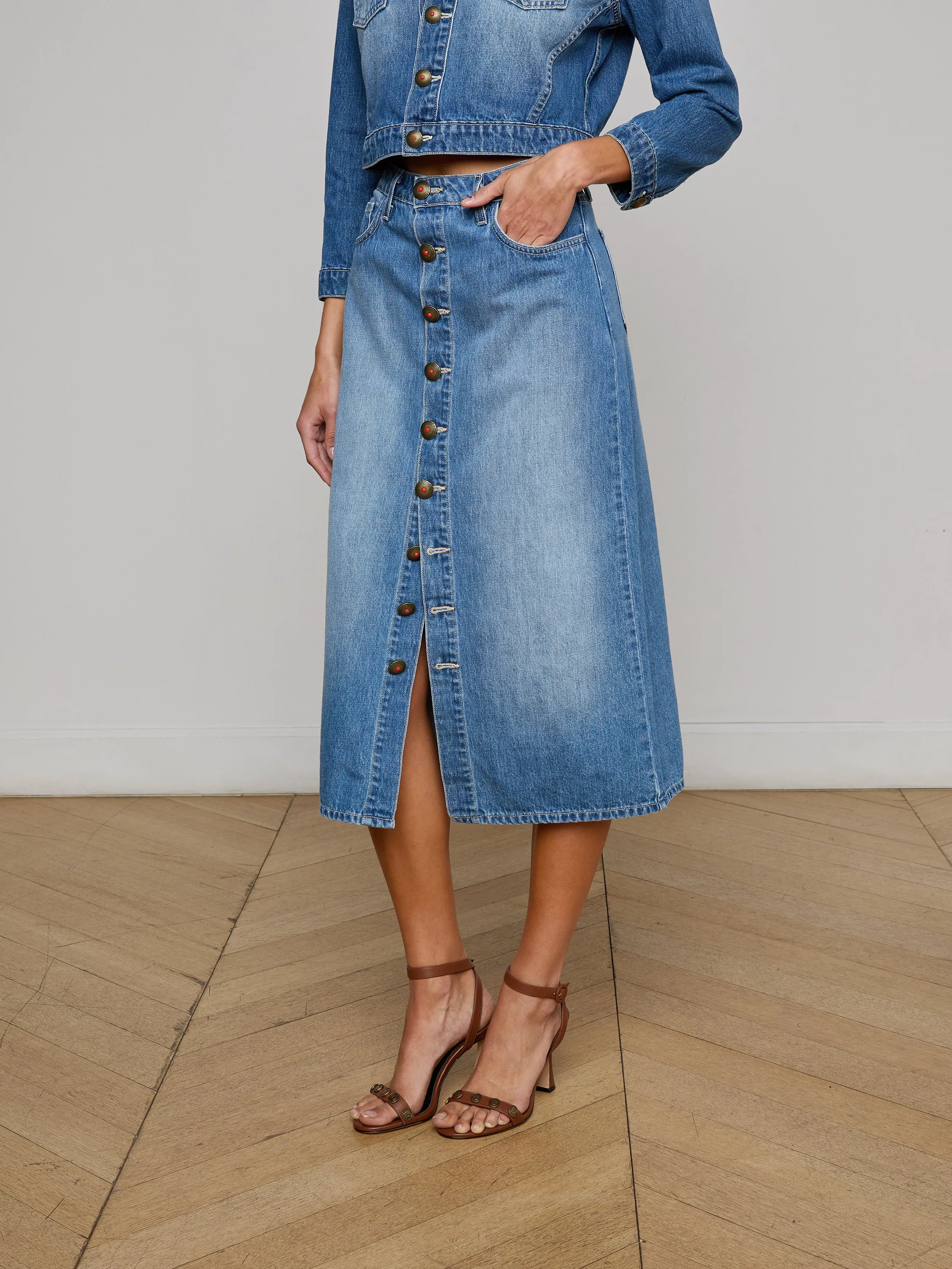 Kathleen Denim Midi Skirt