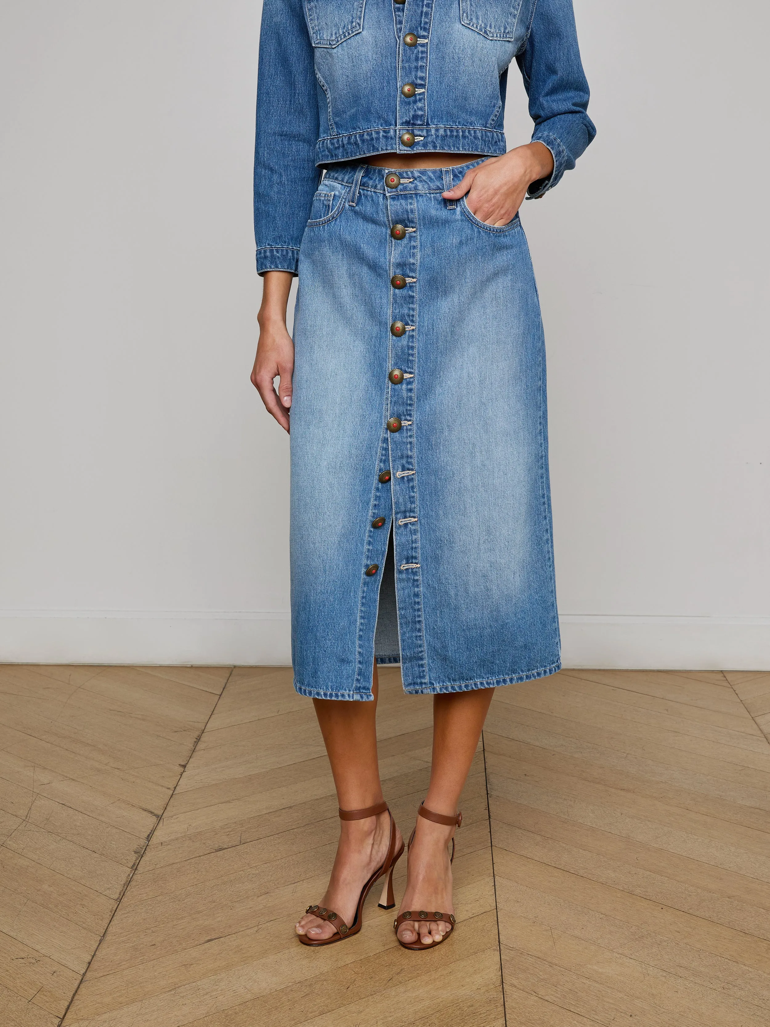 Kathleen Denim Midi Skirt