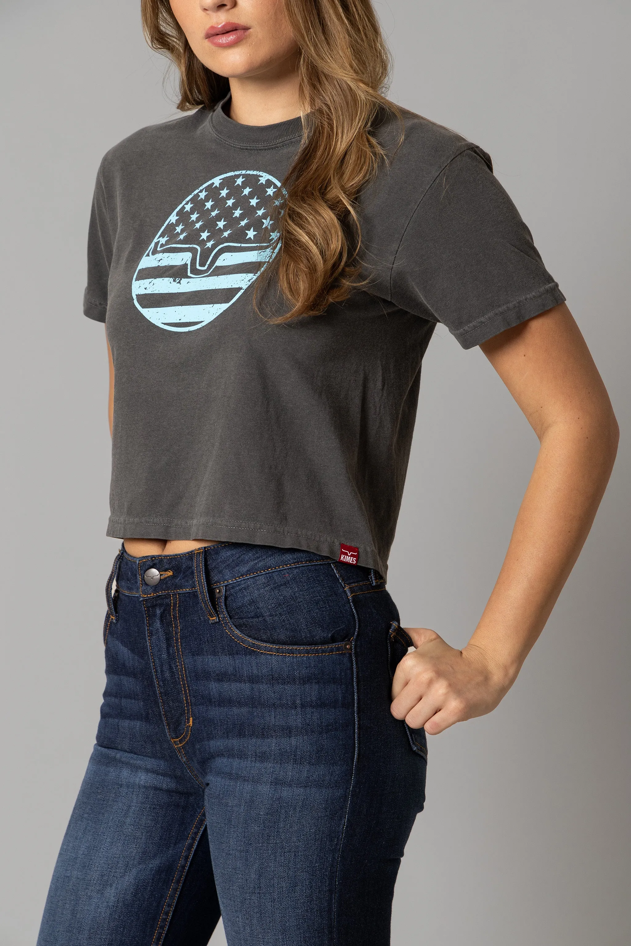 Ladies American Bullseye Crop
