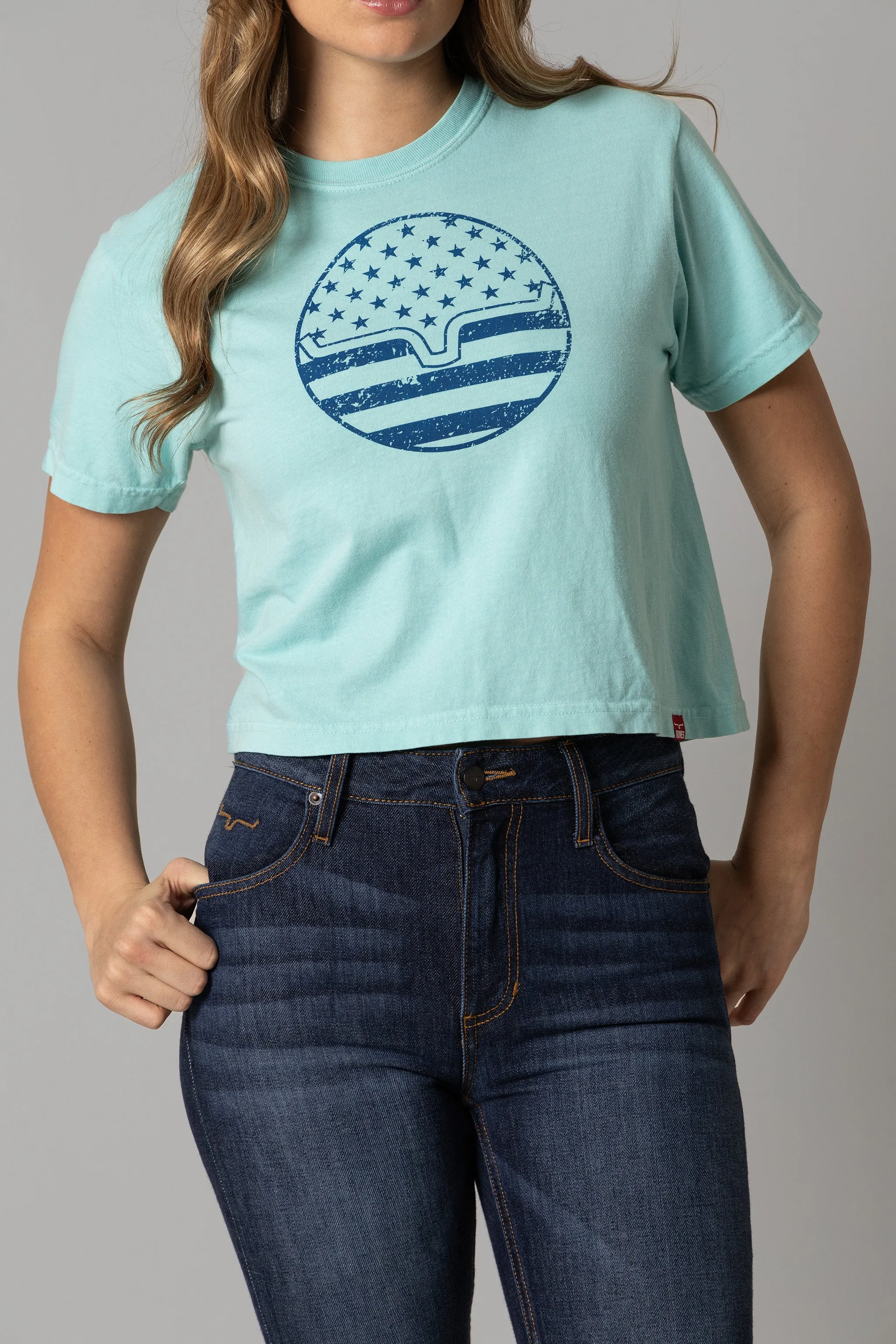 Ladies American Bullseye Crop