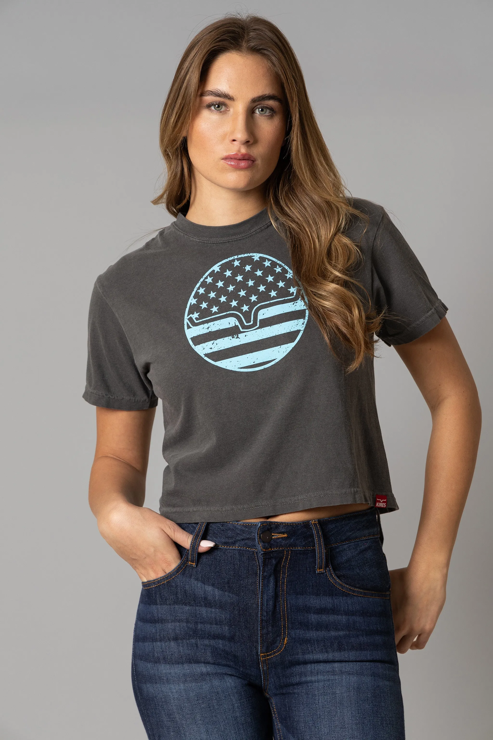 Ladies American Bullseye Crop