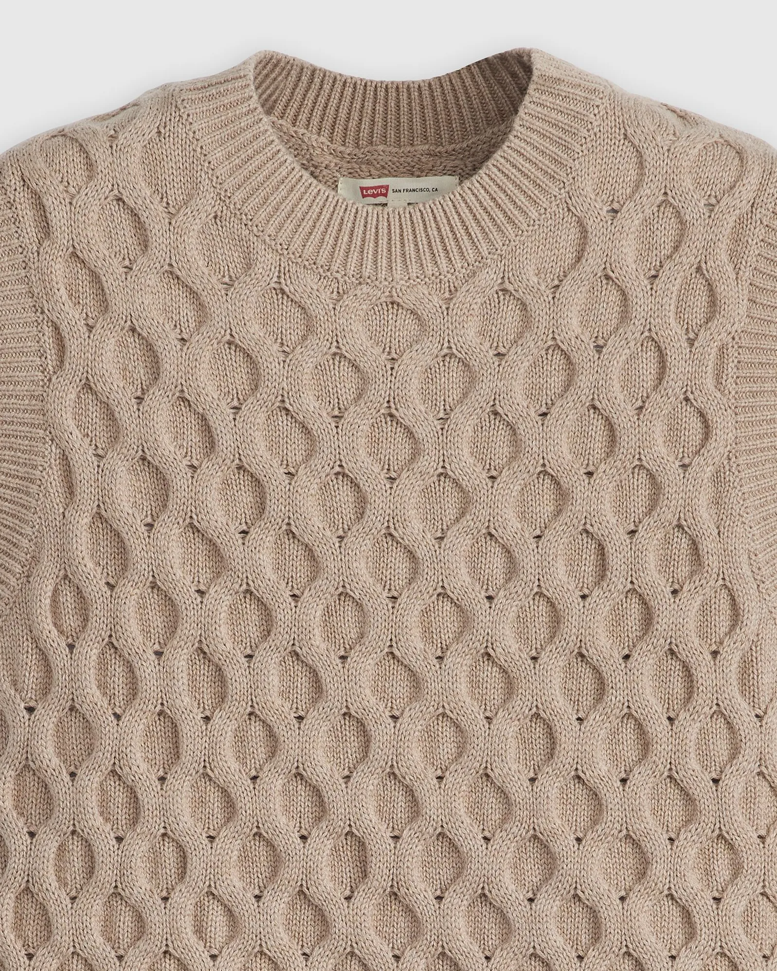 Levi's® Womens Bluebell Cable Sweater Vest - Mid Oatmeal Heather