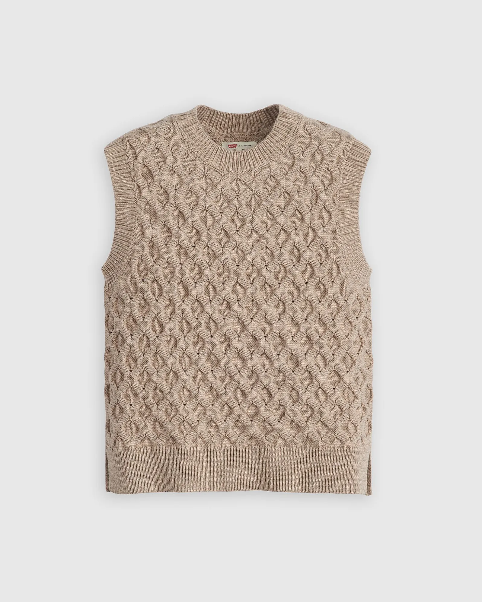 Levi's® Womens Bluebell Cable Sweater Vest - Mid Oatmeal Heather