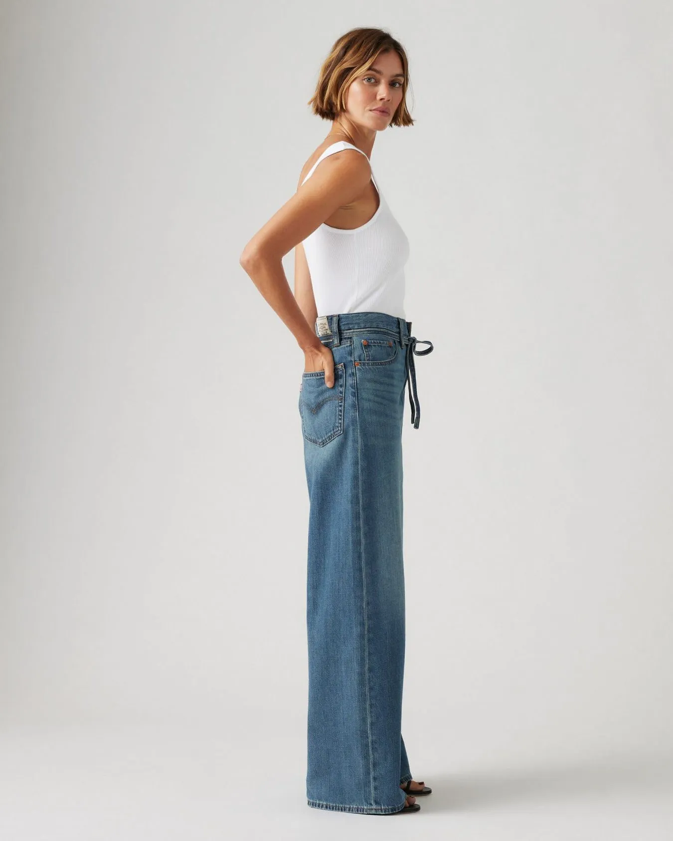 Levi's® Womens XL Straight Wide Leg Linen  Denim Jeans - Stop Flaxing