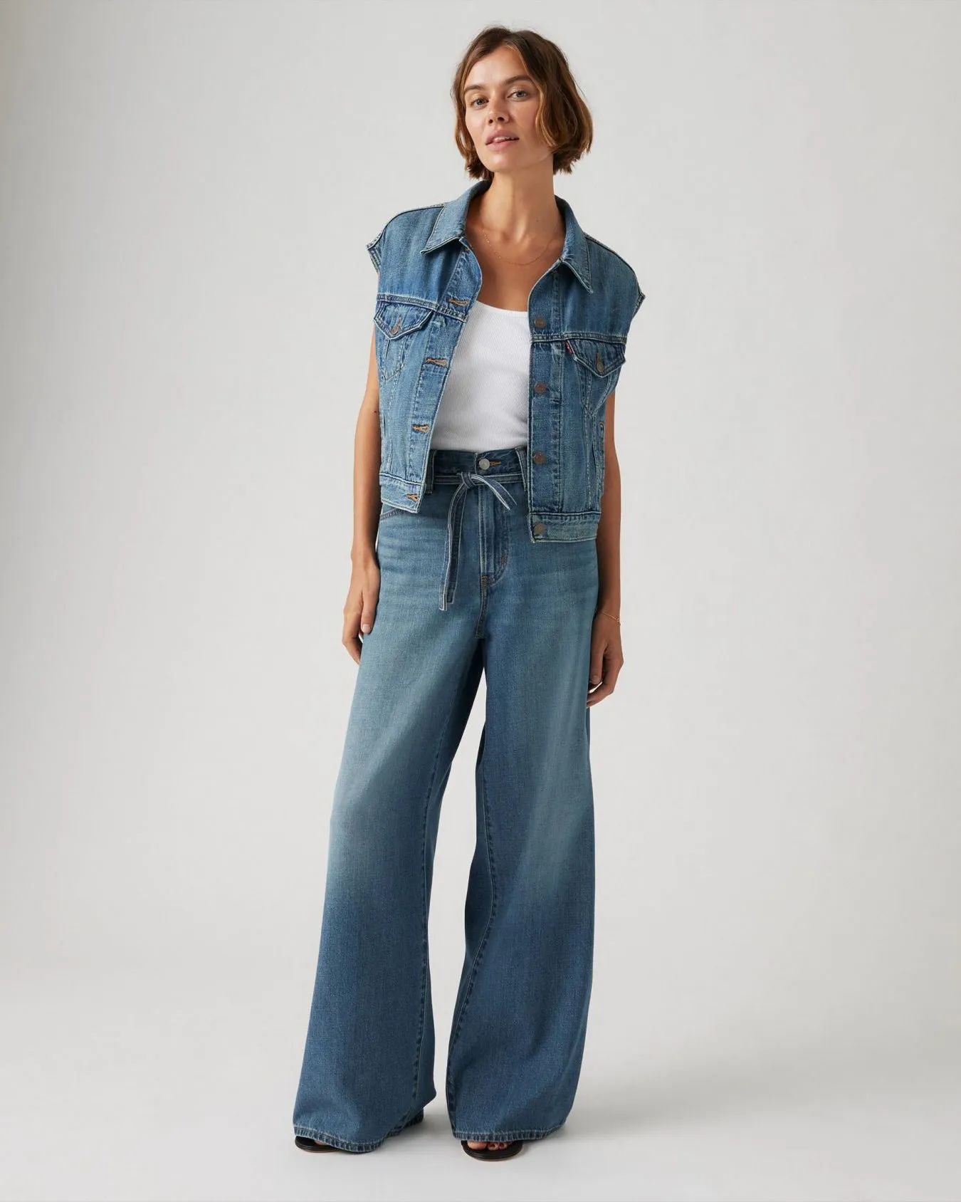 Levi's® Womens XL Straight Wide Leg Linen  Denim Jeans - Stop Flaxing