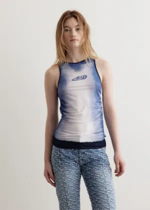 Lisa Watercolour Sprayed Logo Shirring Top
