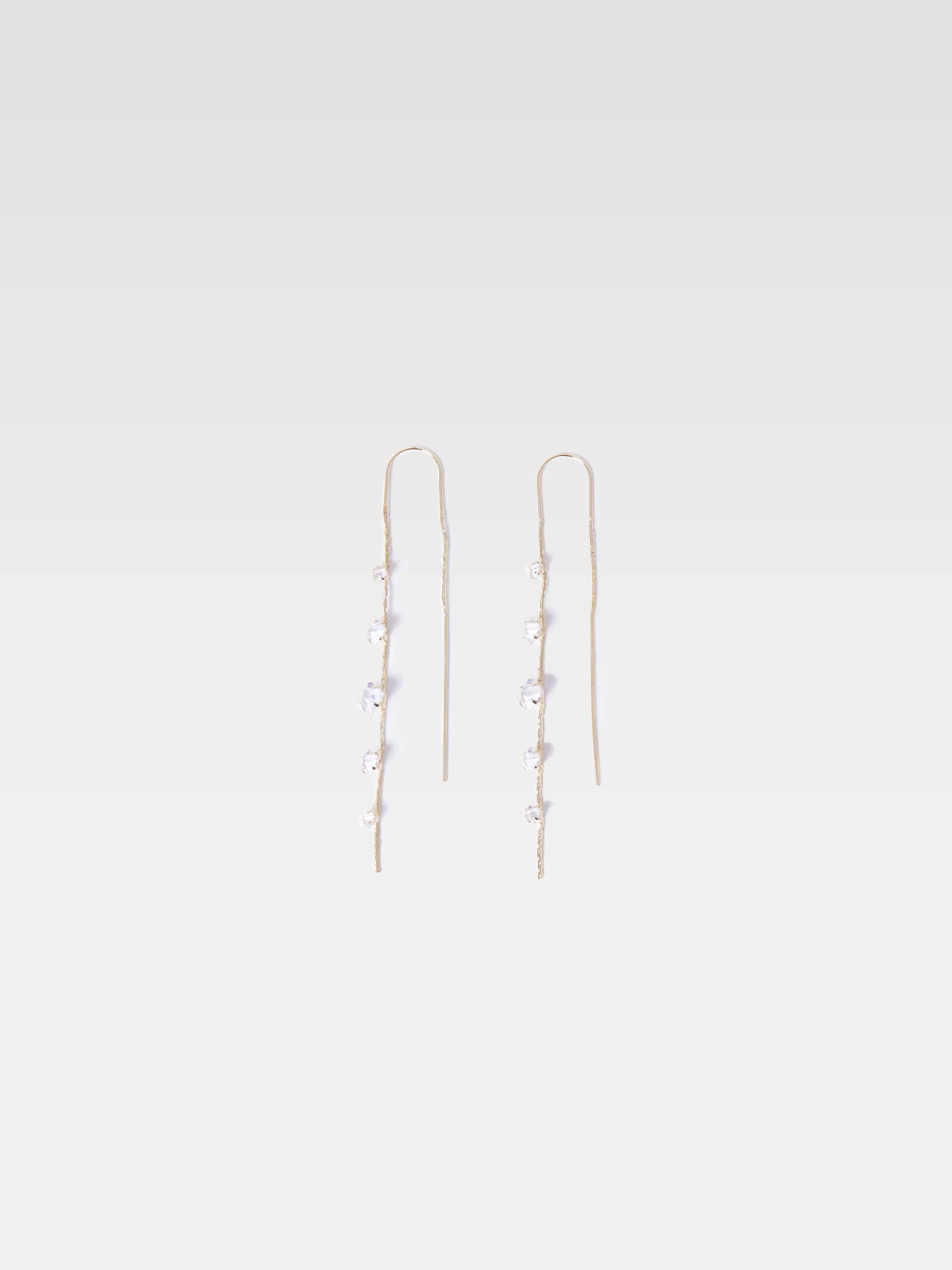Long Diamante Threader Earrings