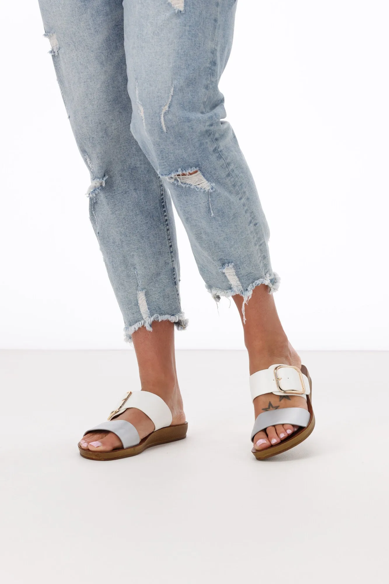 Los Cabos Doti Sandal Silver White