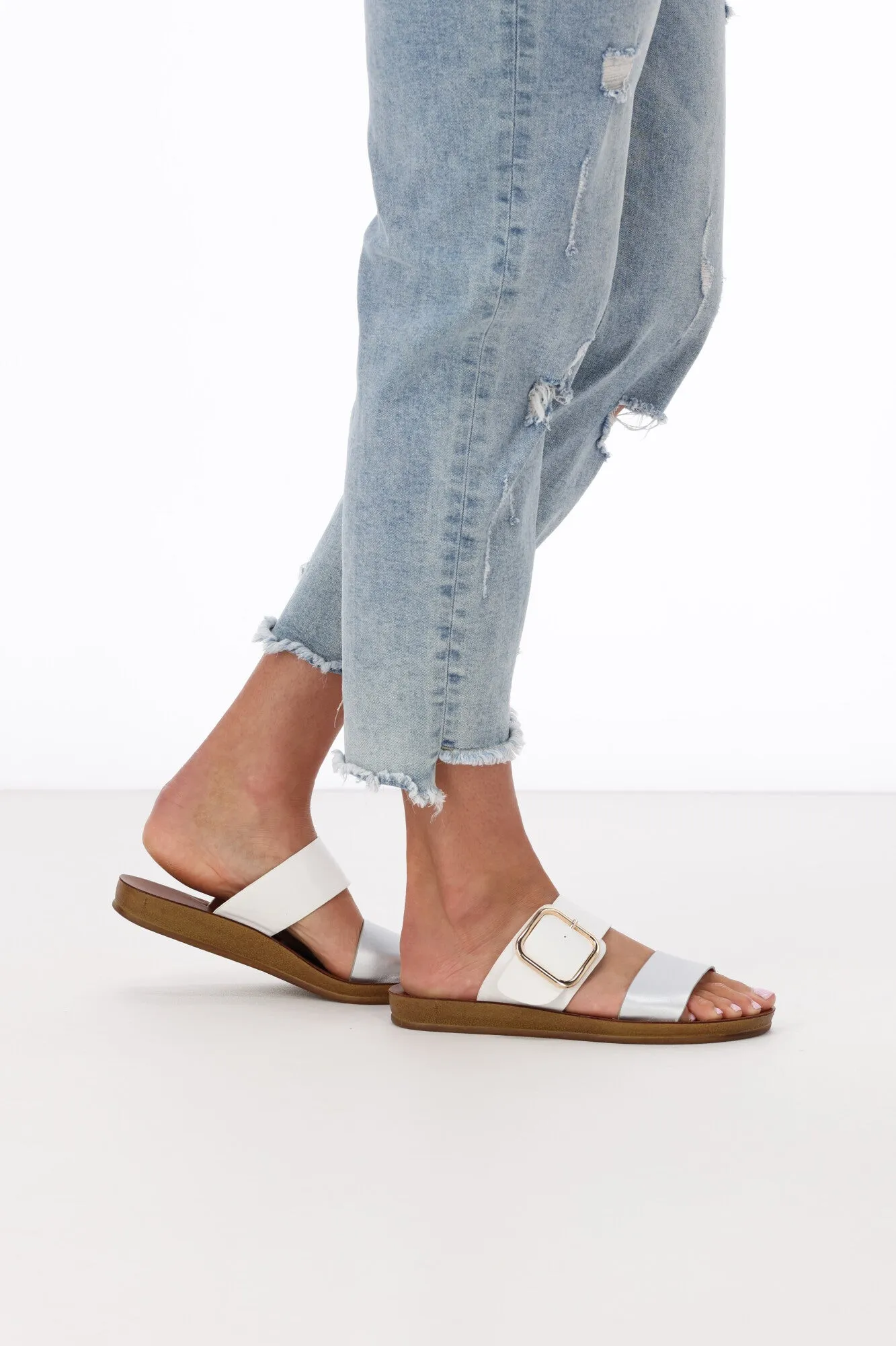Los Cabos Doti Sandal Silver White