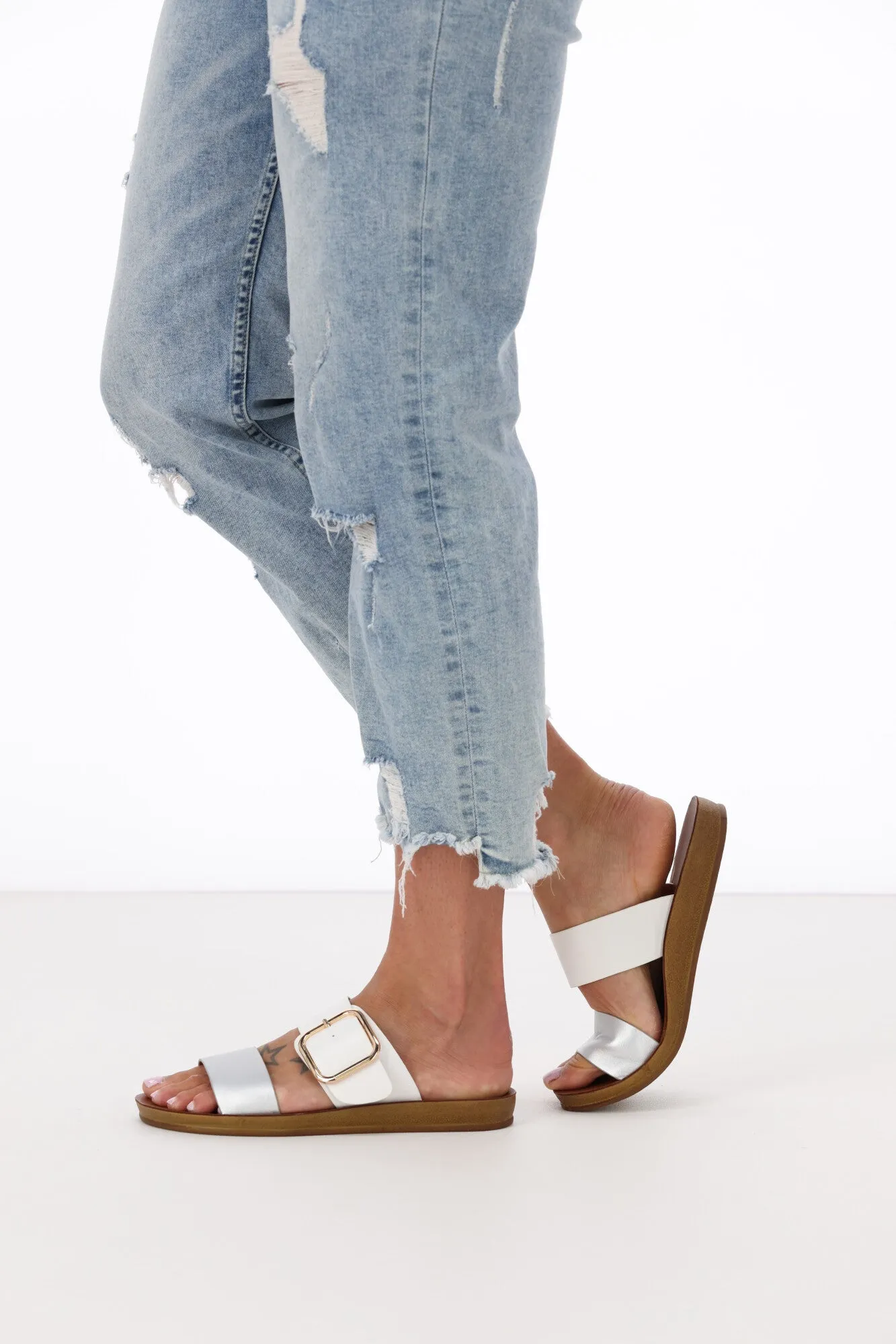 Los Cabos Doti Sandal Silver White