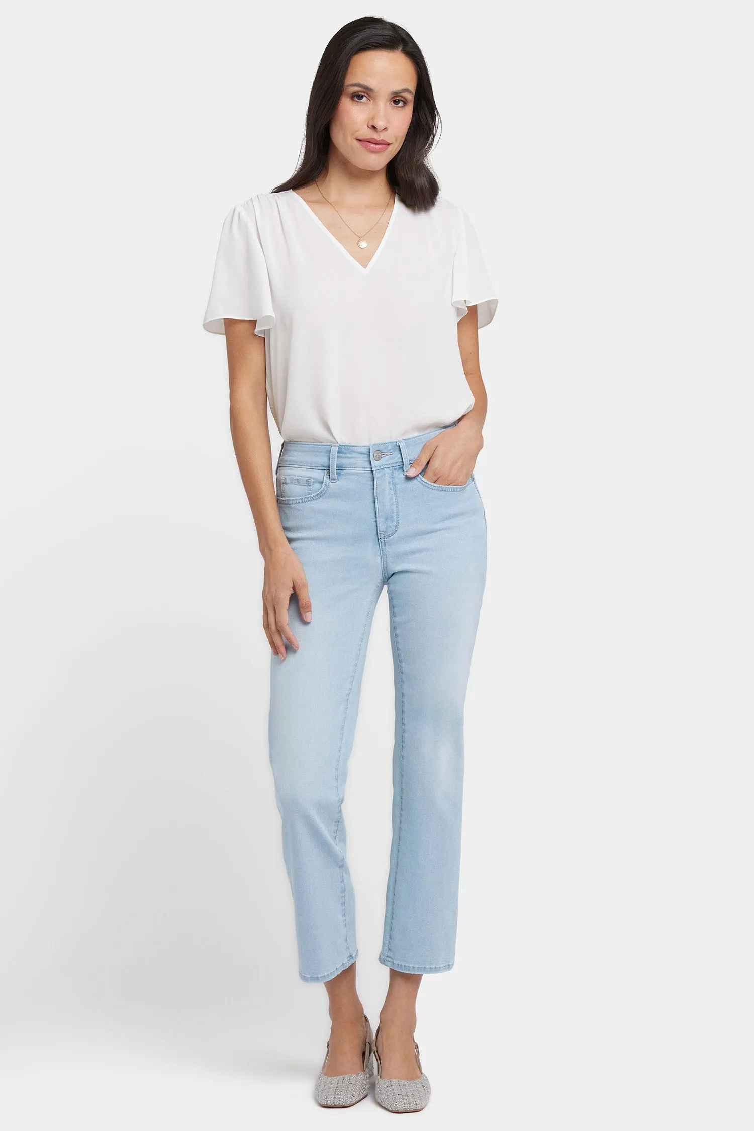 Marilyn Straight Ankle Jeans In Petite - Clear Waters