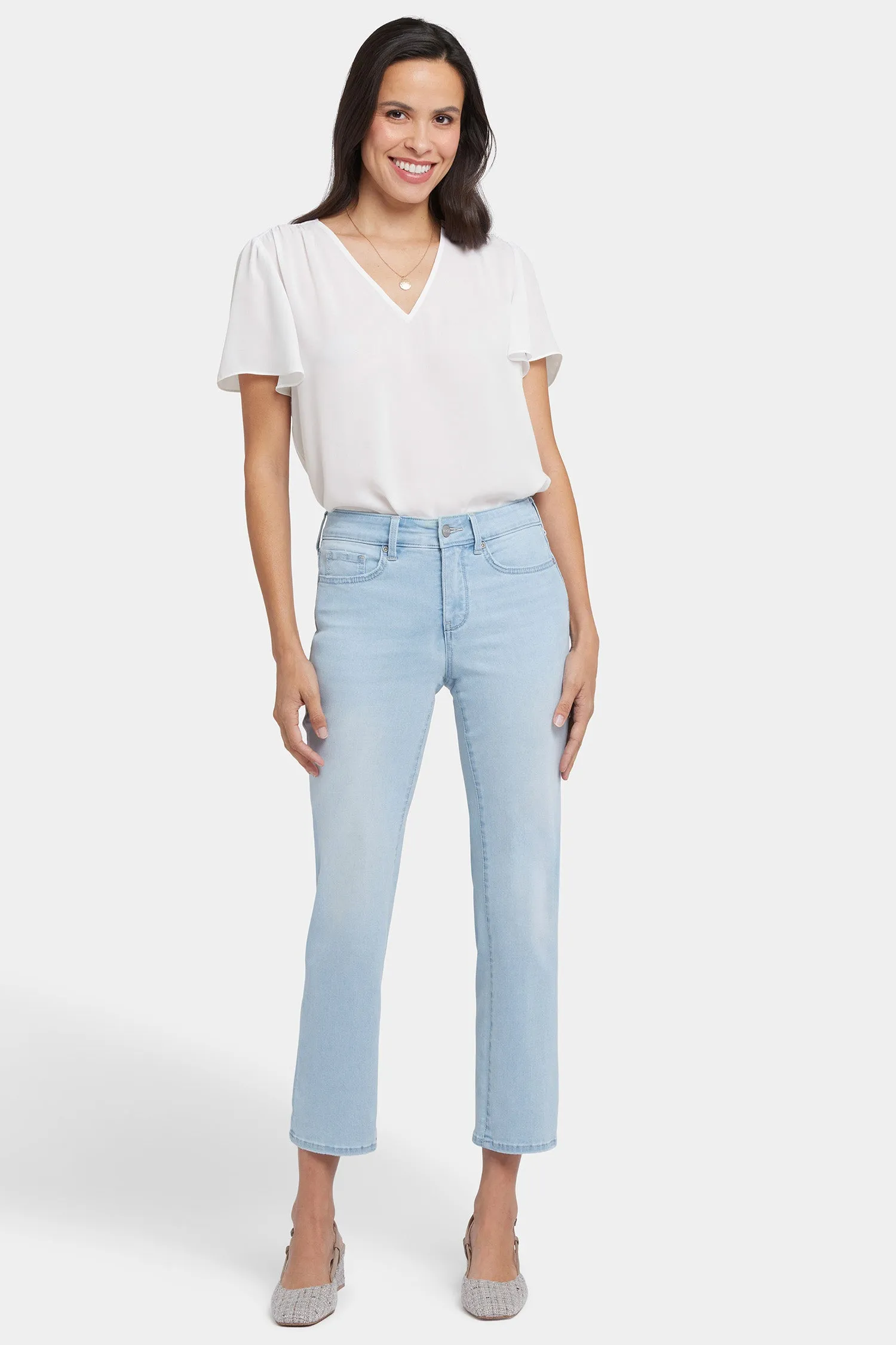 Marilyn Straight Ankle Jeans In Petite - Clear Waters