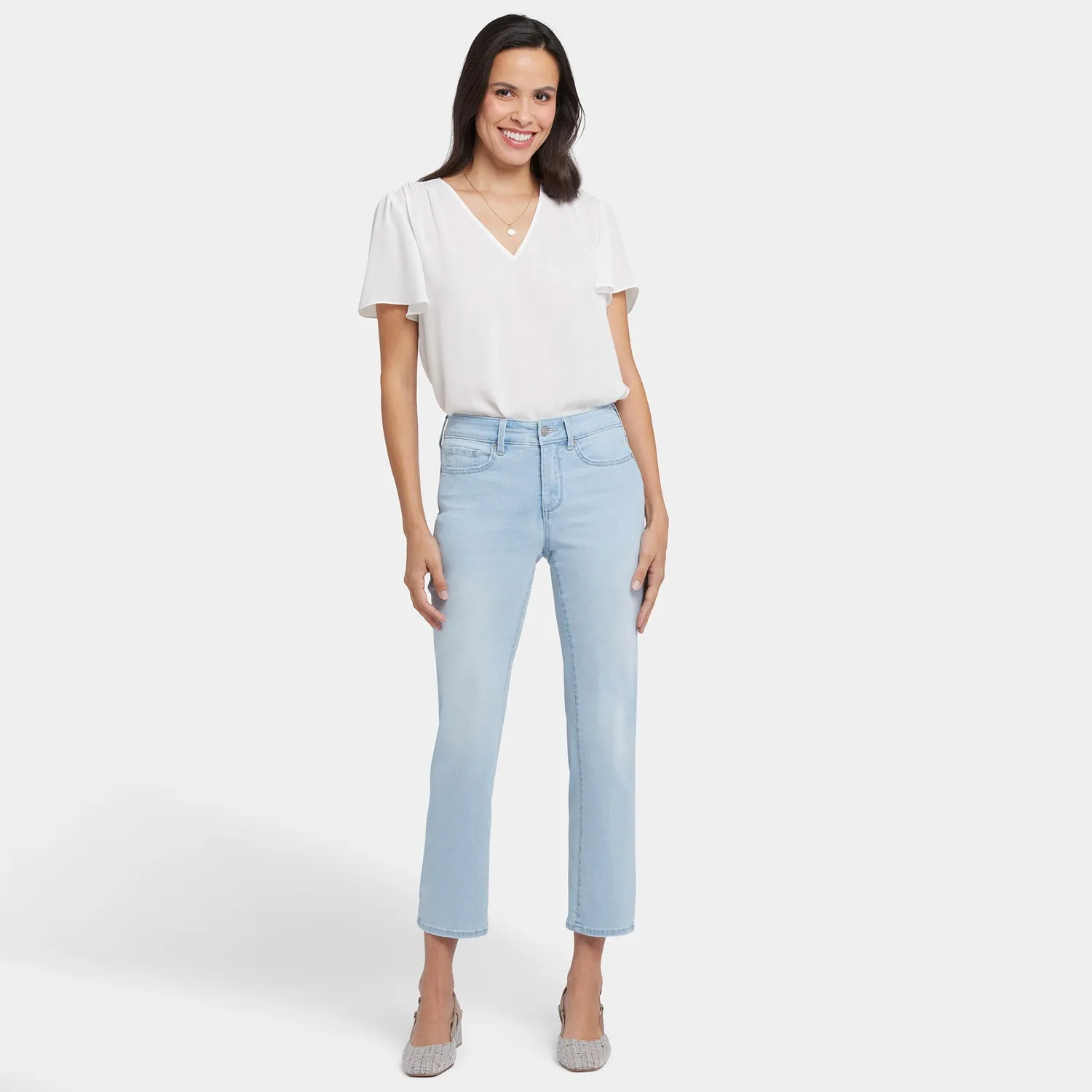Marilyn Straight Ankle Jeans In Petite - Clear Waters