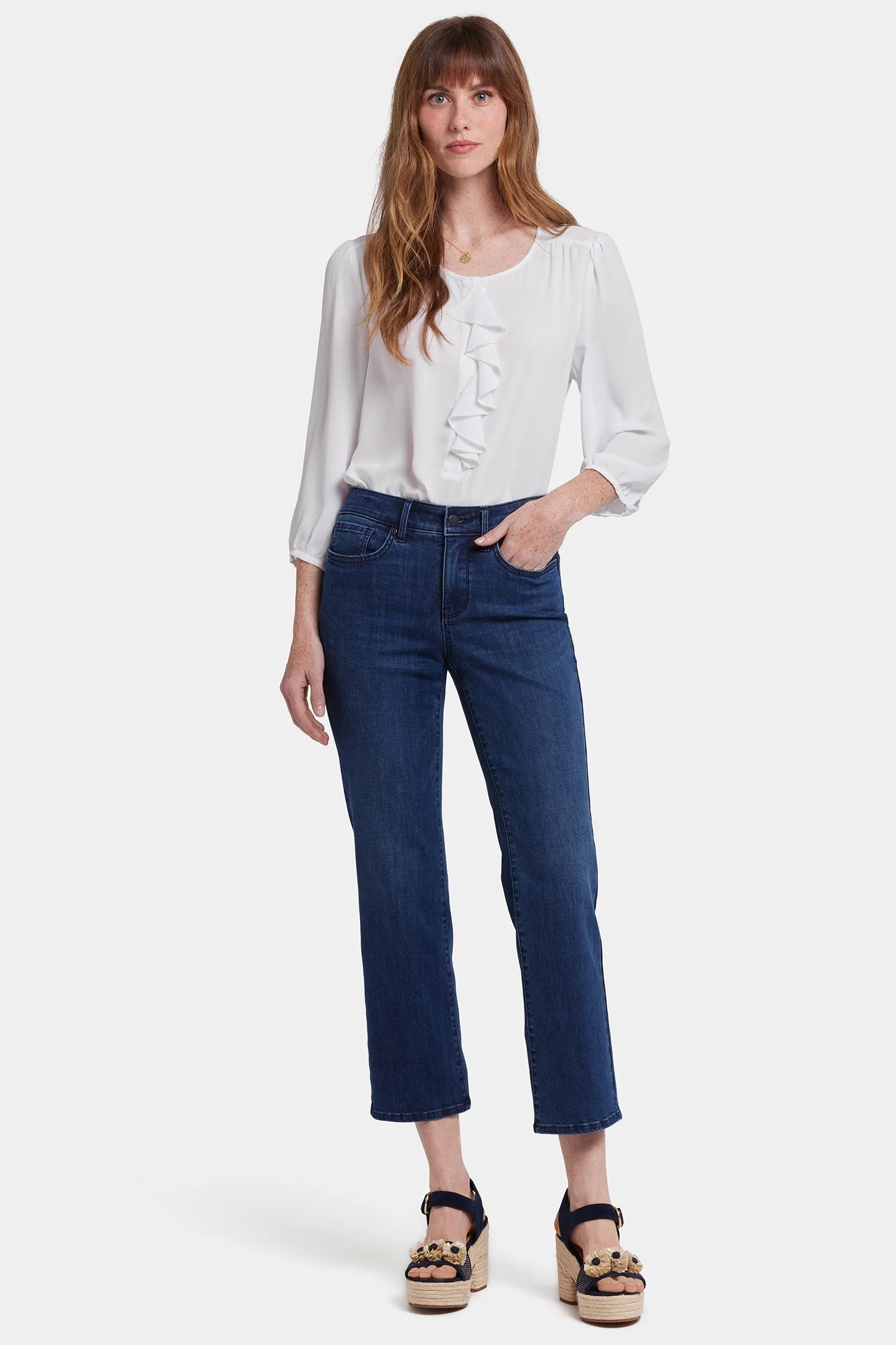 Marilyn Straight Ankle Jeans In Petite - Ibiza Blues
