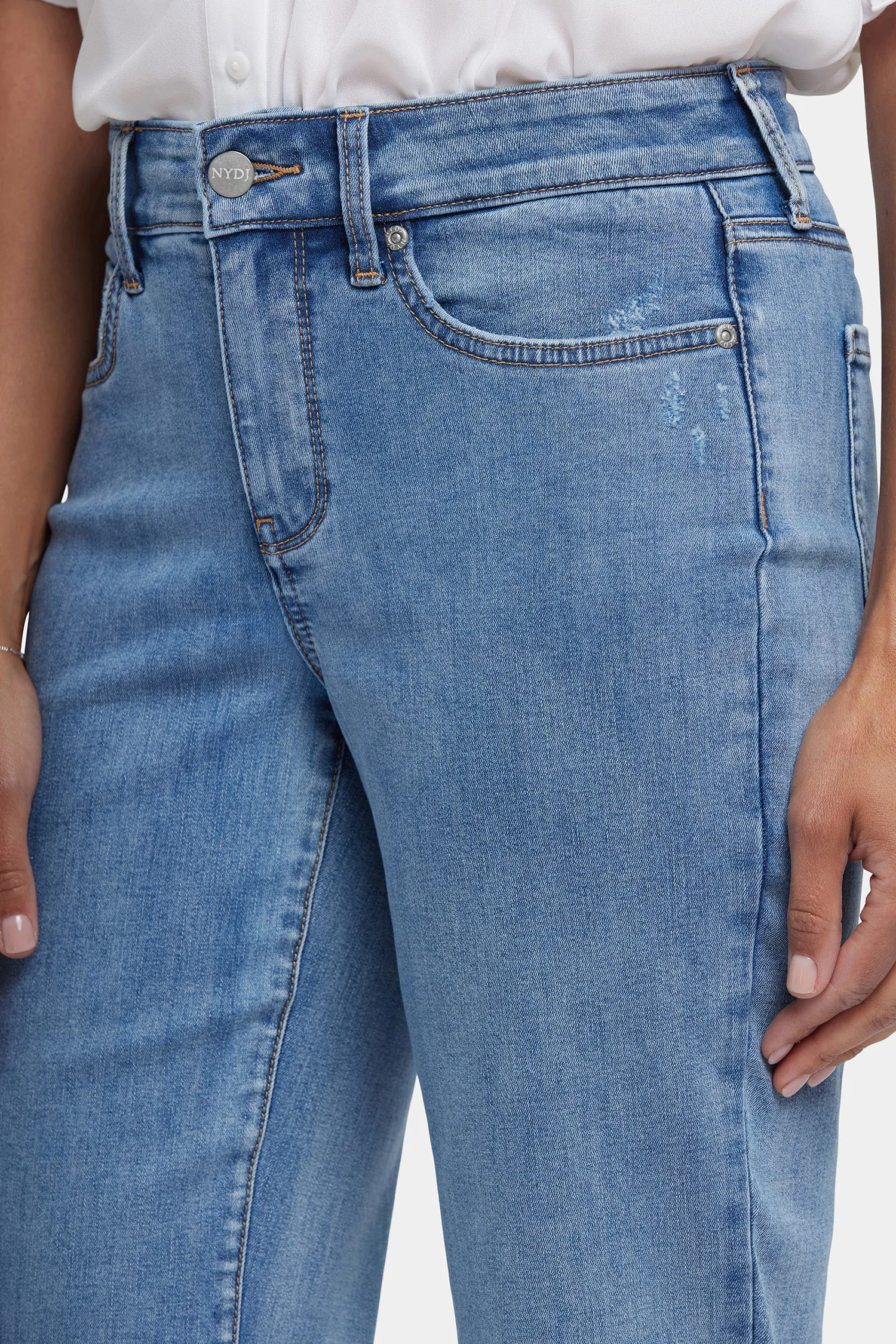 Marilyn Straight Ankle Jeans In Petite - Minorca Isle