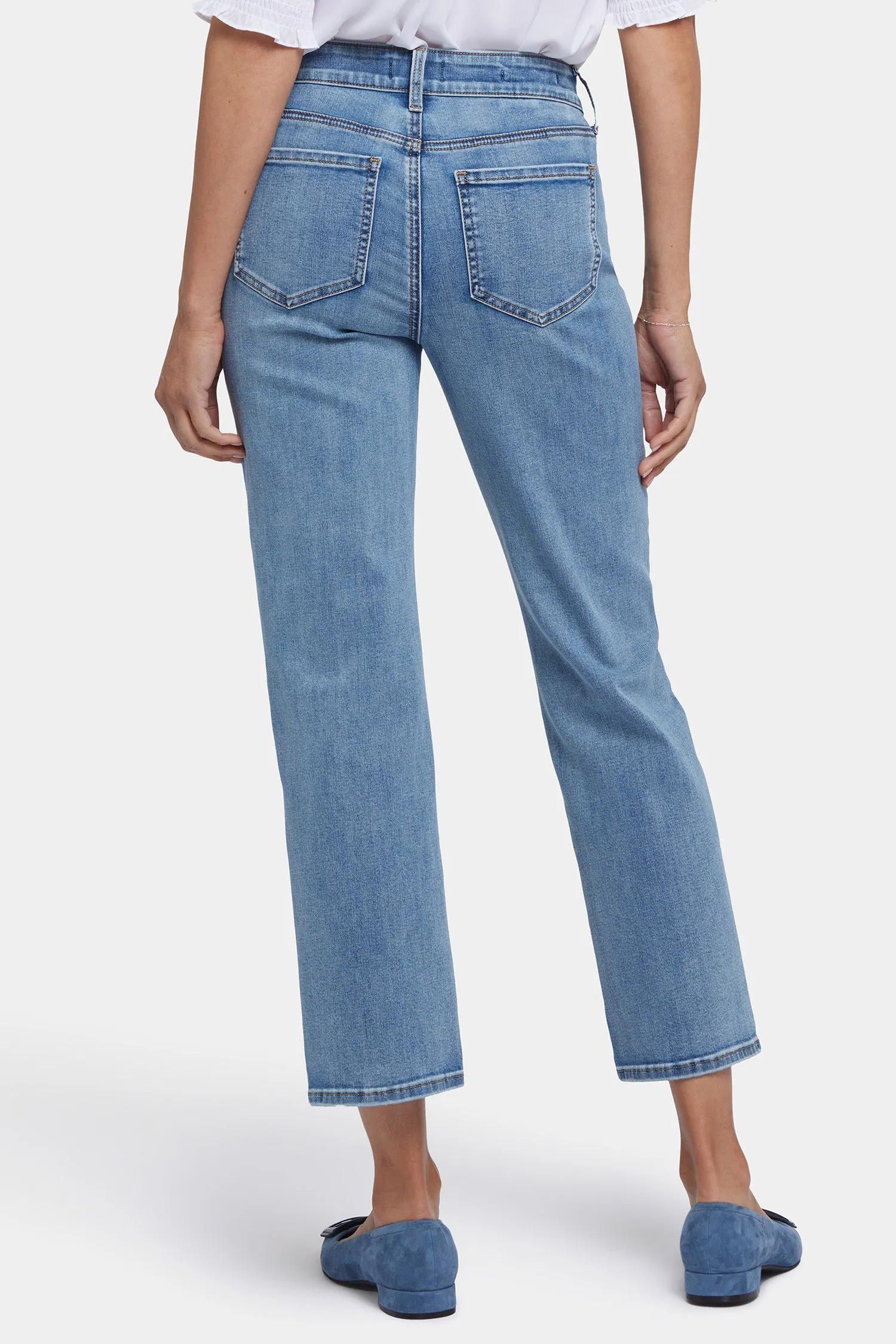Marilyn Straight Ankle Jeans In Petite - Minorca Isle