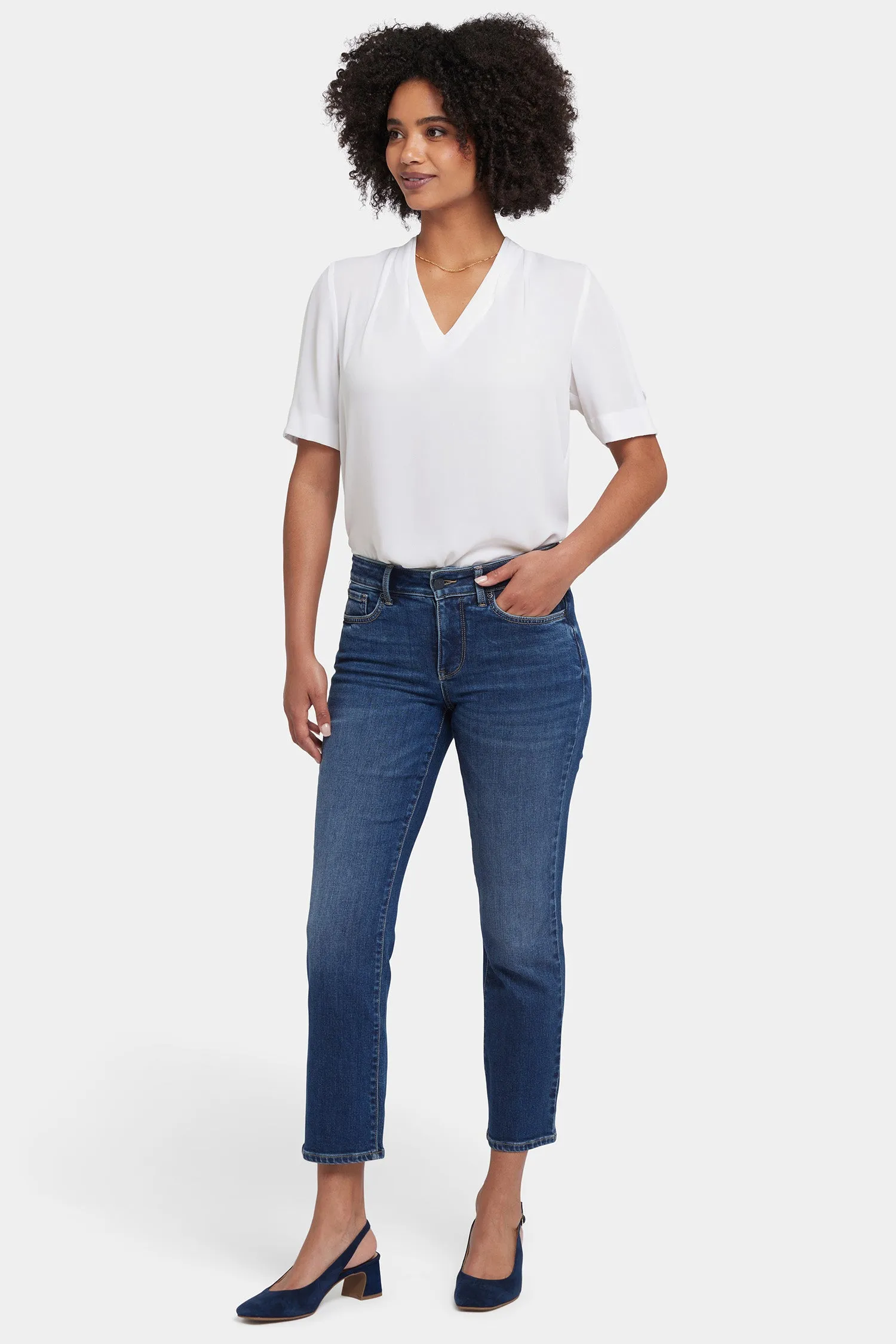 Marilyn Straight Ankle Jeans In Petite - Rio Rapids