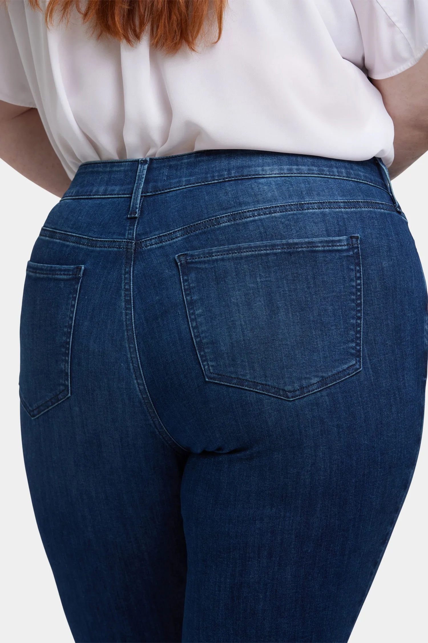 Marilyn Straight Ankle Jeans In Plus Size - Ibiza Blues