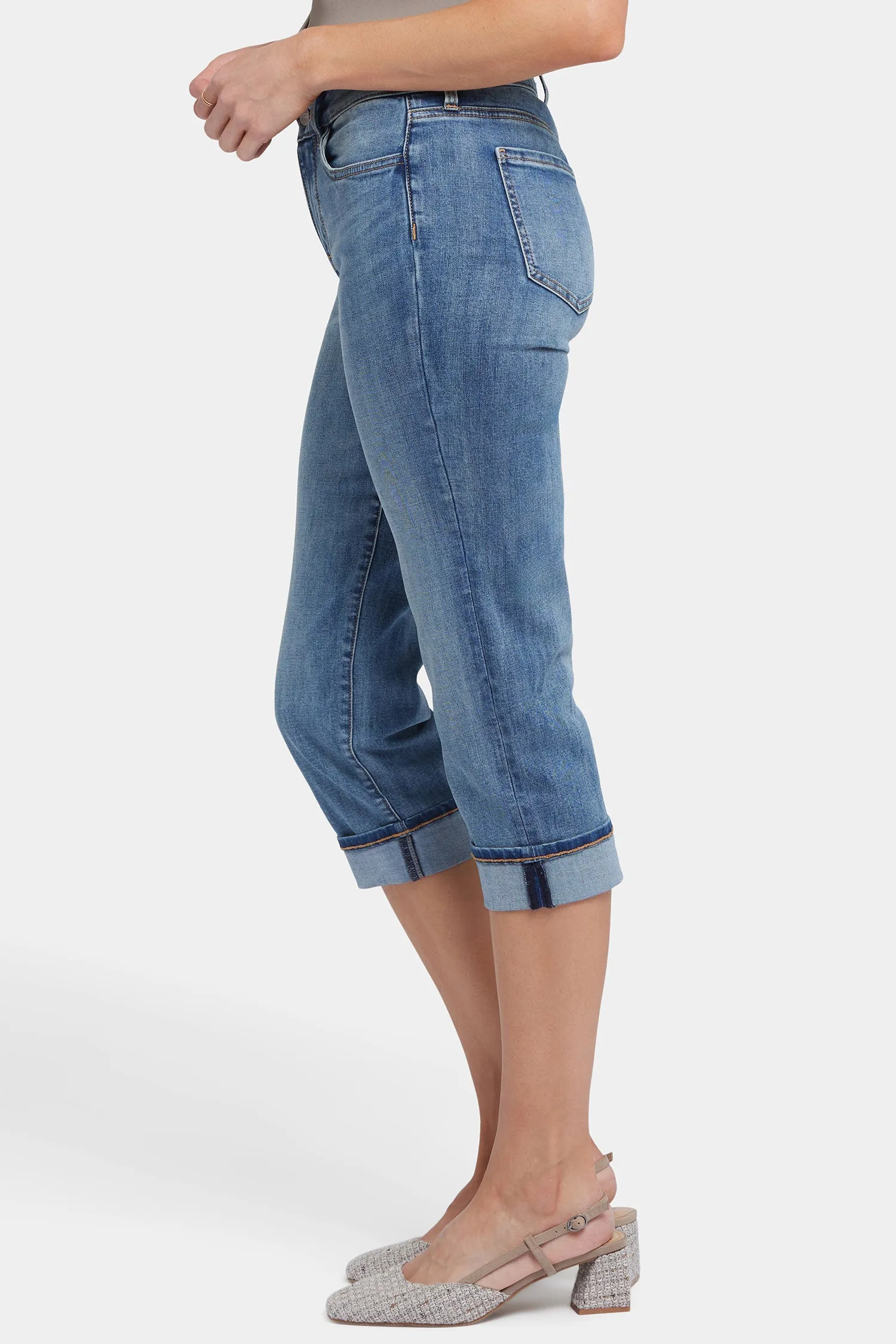 Marilyn Straight Crop Jeans In Petite - Majorca Bay