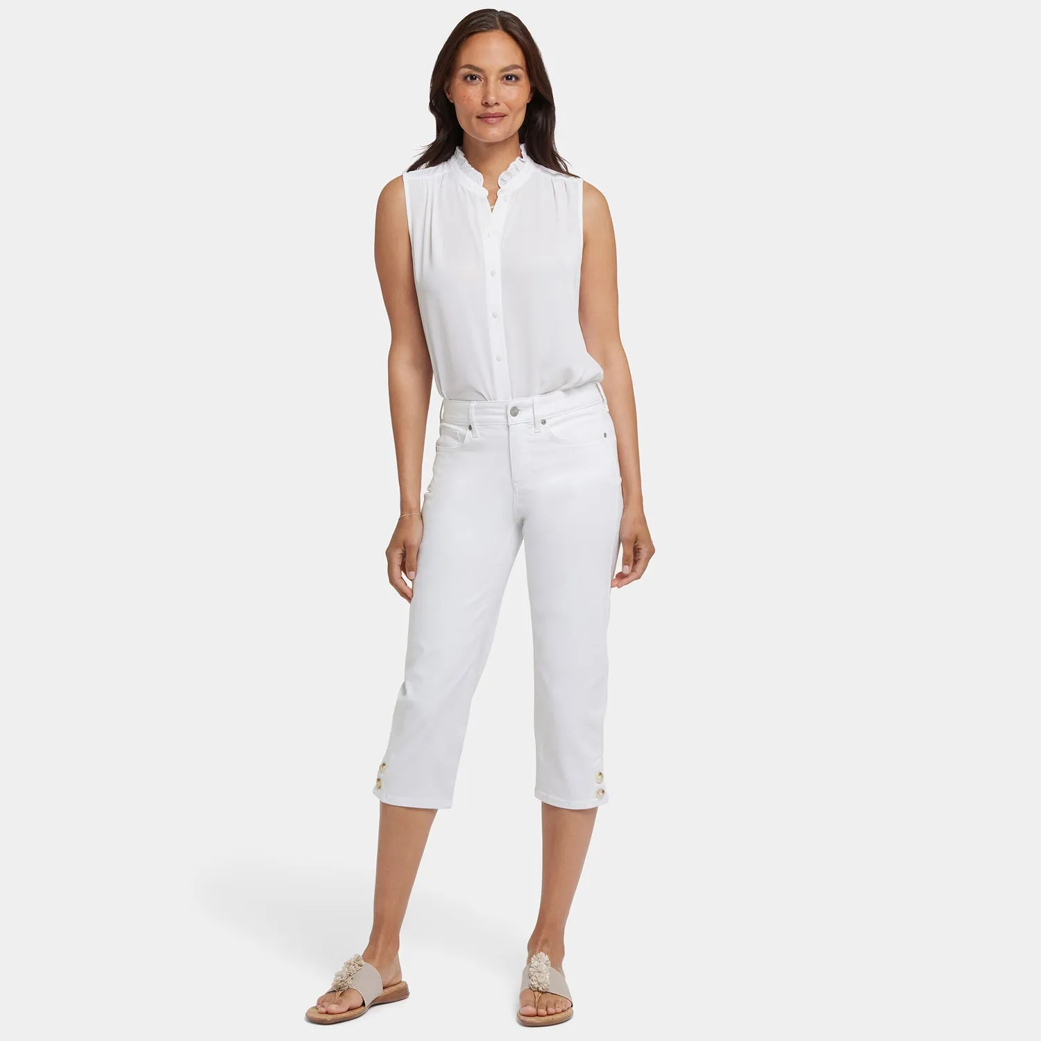 Marilyn Straight Crop Jeans In Petite - Optic White