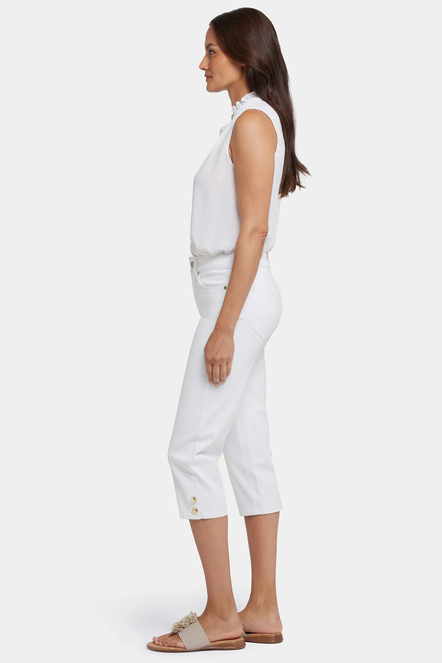 Marilyn Straight Crop Jeans In Petite - Optic White