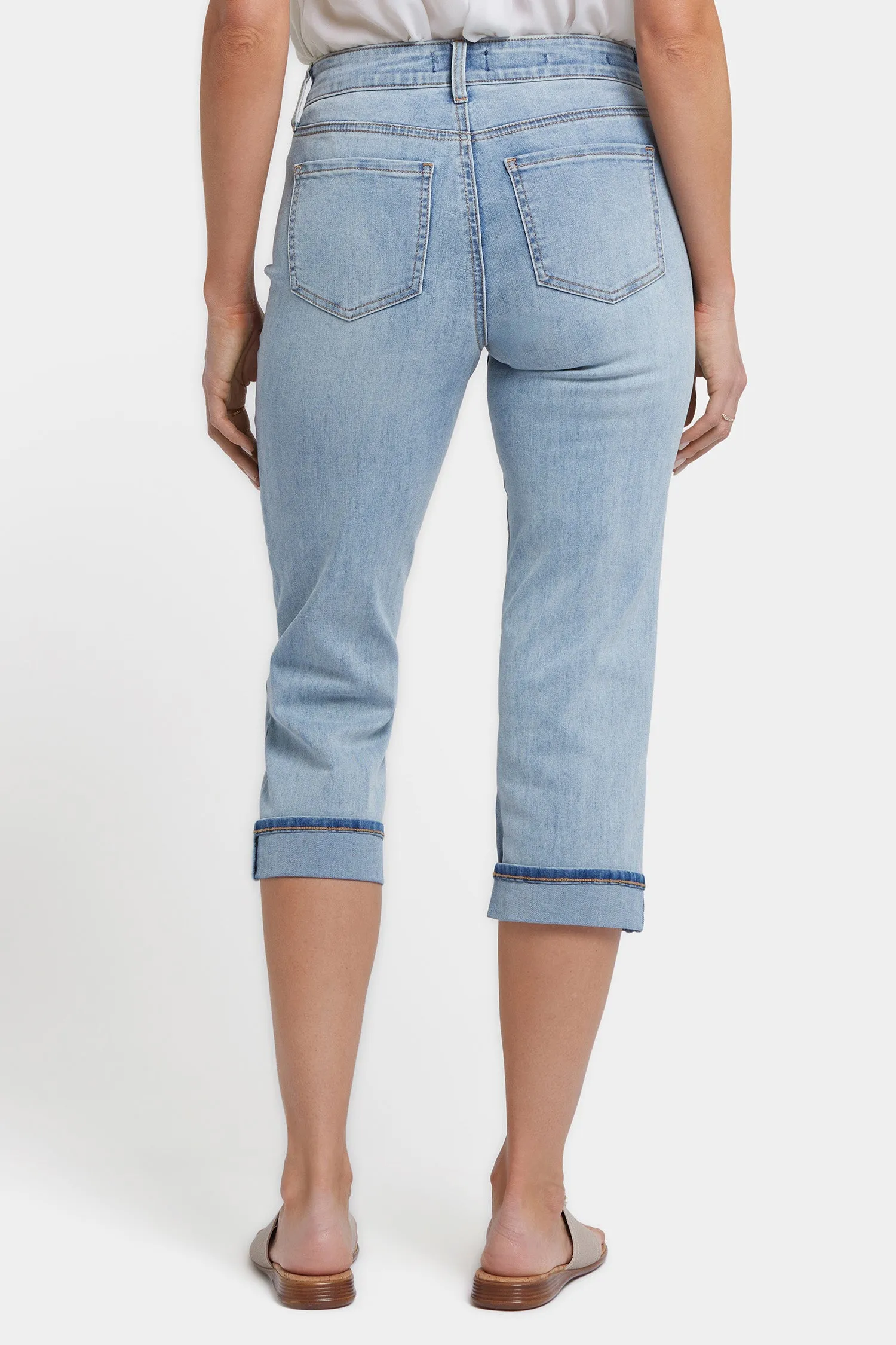Marilyn Straight Crop Jeans In Petite - Santiago Sea