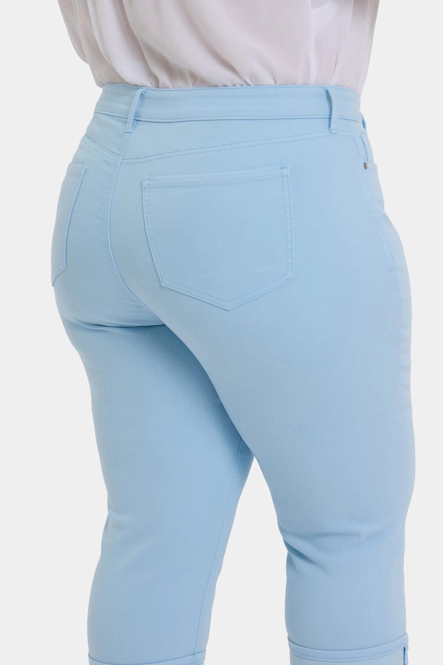 Marilyn Straight Crop Jeans In Plus Size - Aquatic