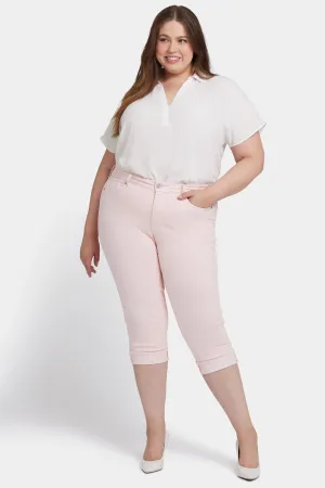 Marilyn Straight Crop Jeans In Plus Size - Crystal Pink
