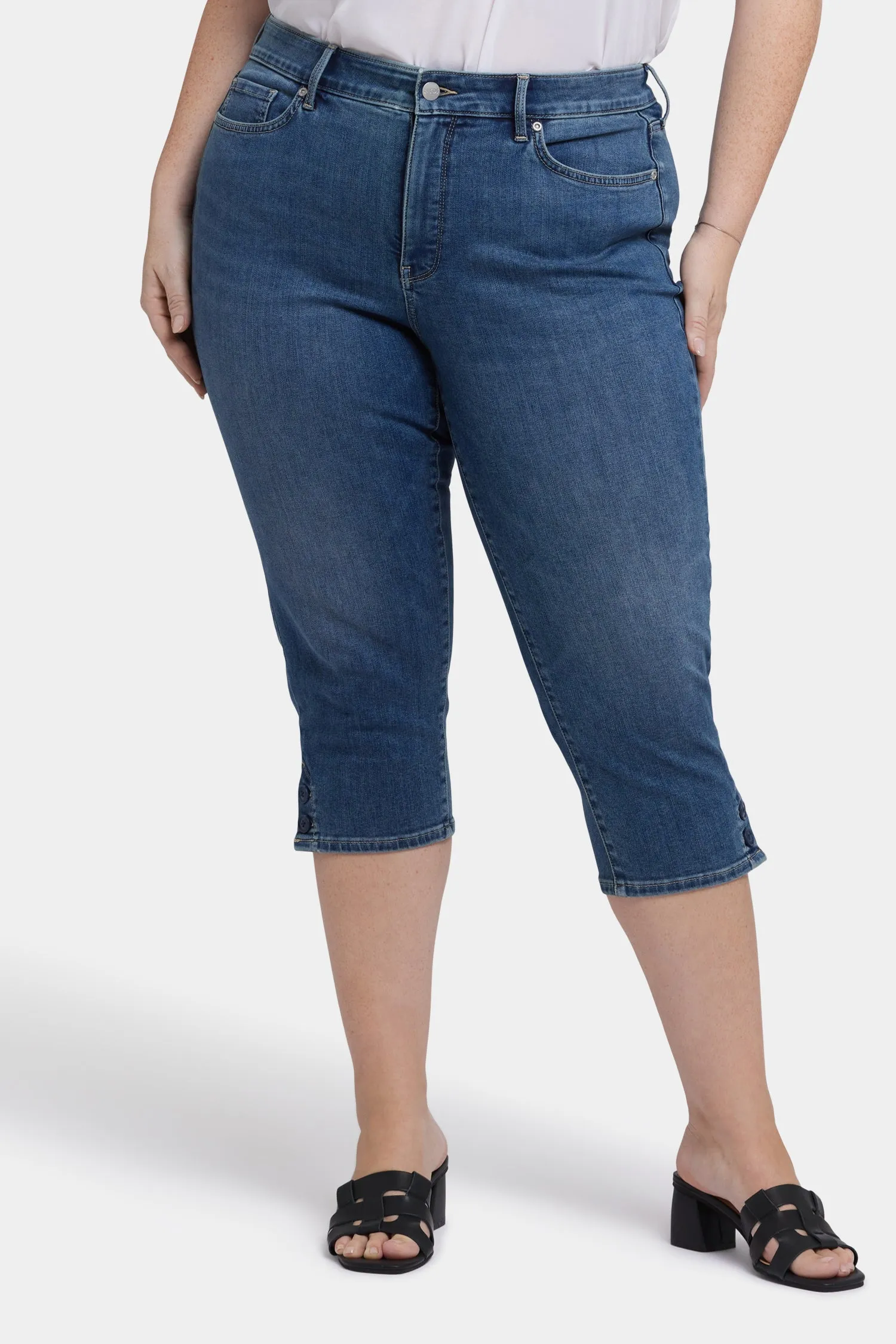 Marilyn Straight Crop Jeans In Plus Size - Valencia Surf