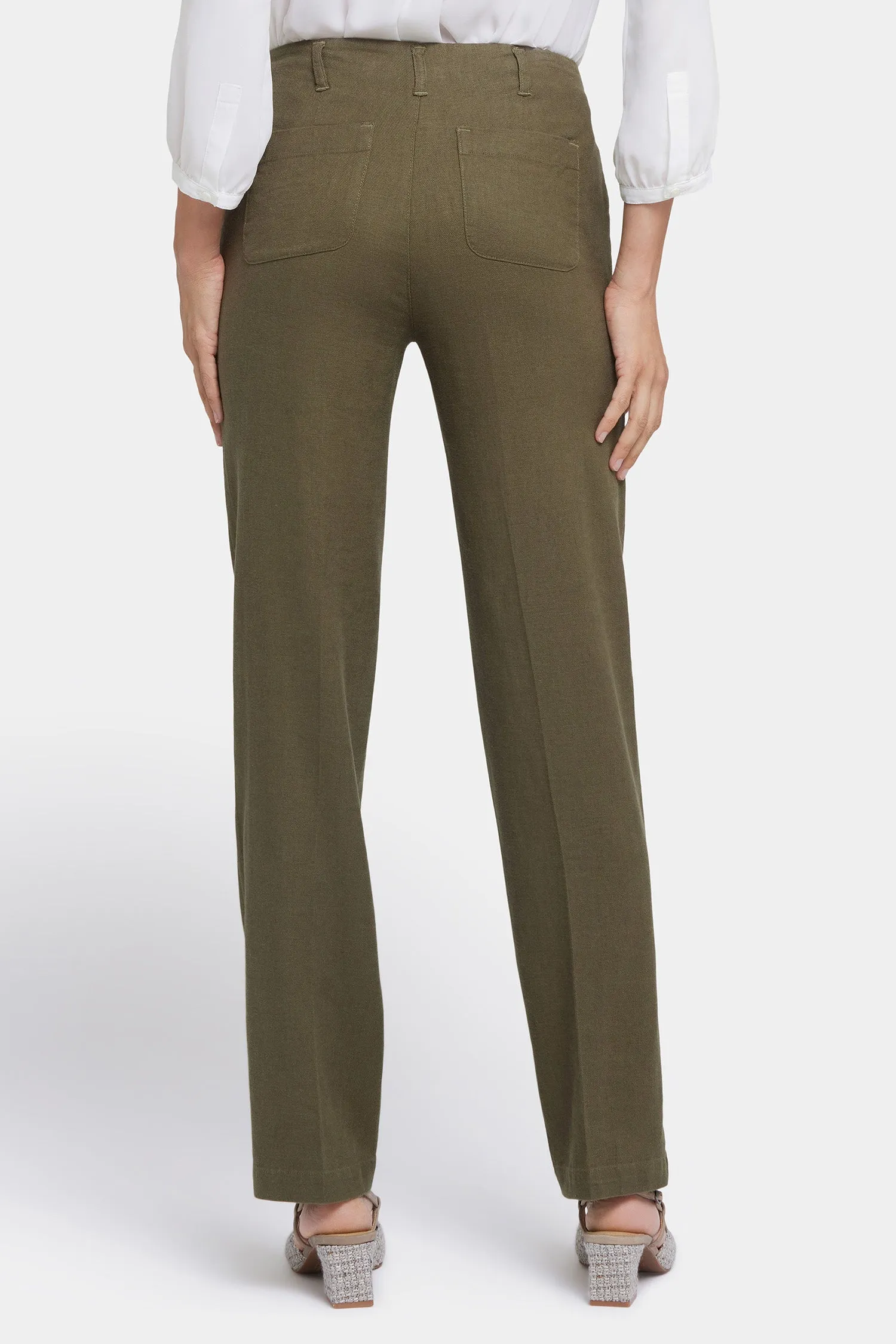 Marilyn Straight Pants In Petite - Bay Leaf