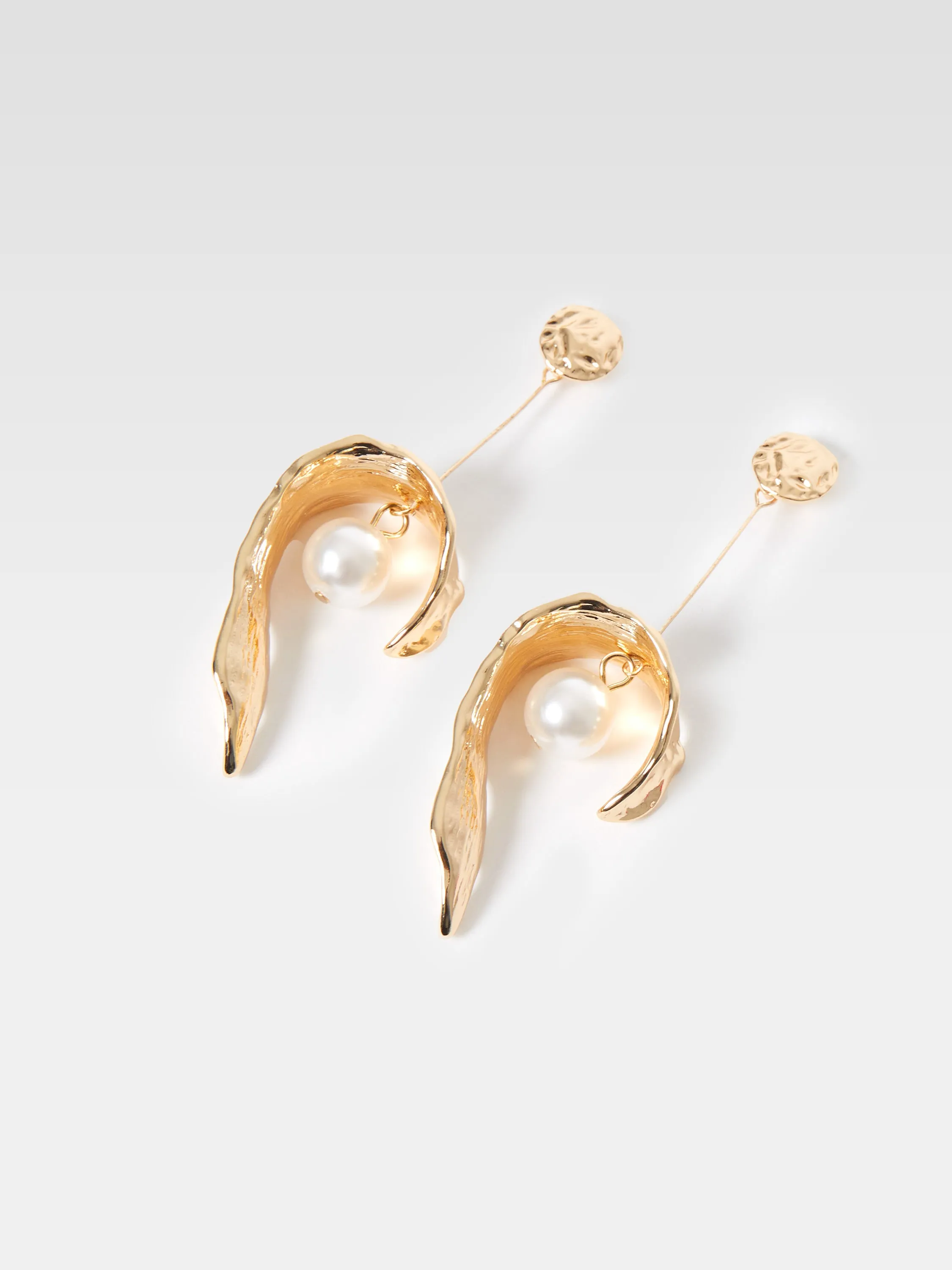 Molten Metal Pearl Earrings