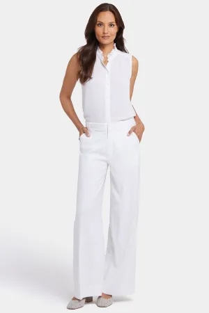 Mona Wide Leg Trouser Pants - White