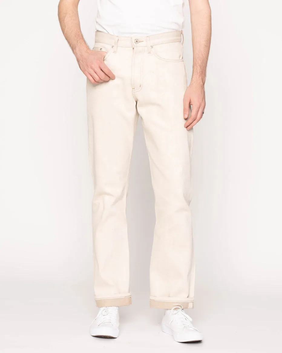 Naked & Famous Denim True Guy Regular Straight Mens Jeans - All Natural Ecru Foxfibre® Selvedge