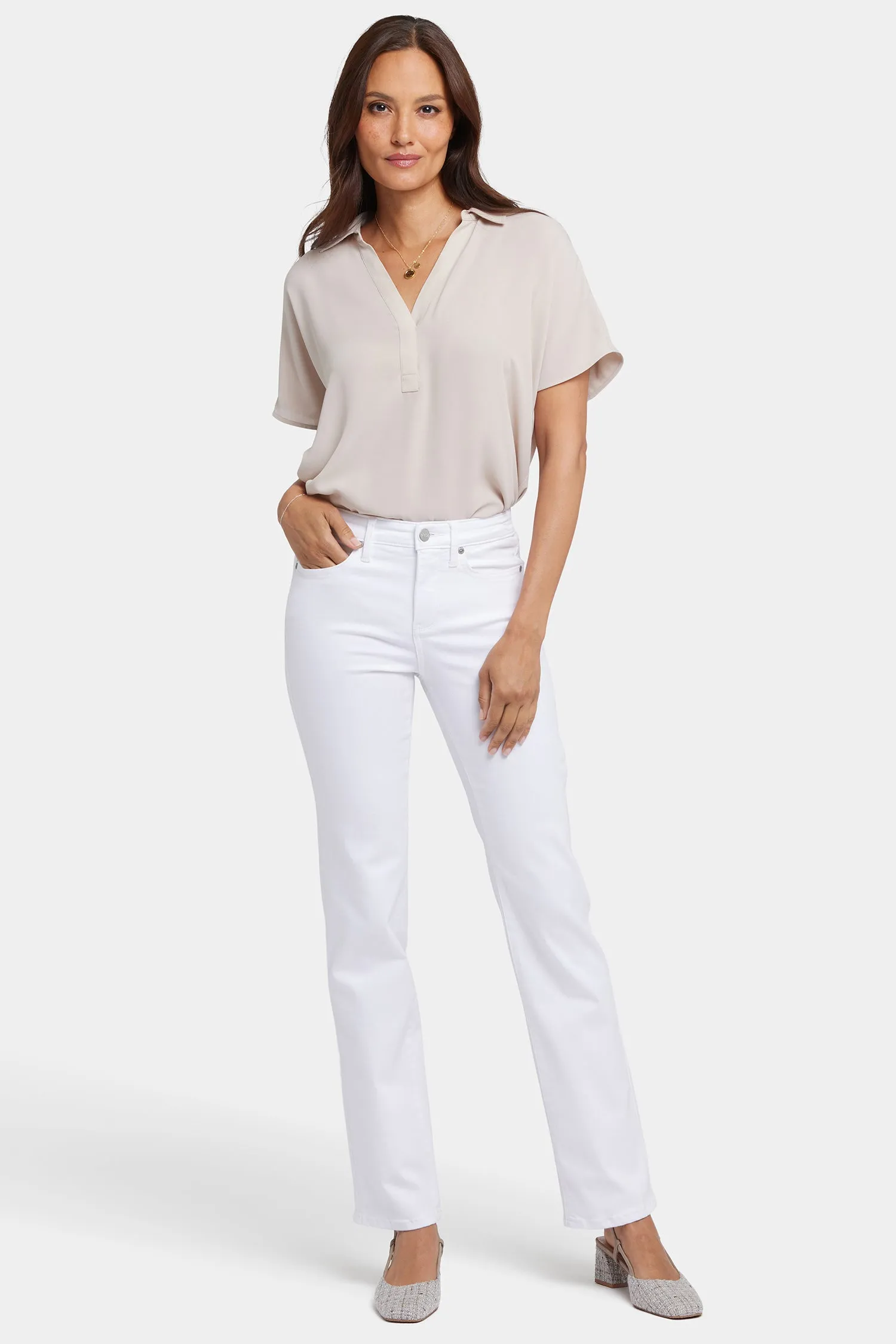 No Gapper™ Marilyn Straight Jeans - Optic White