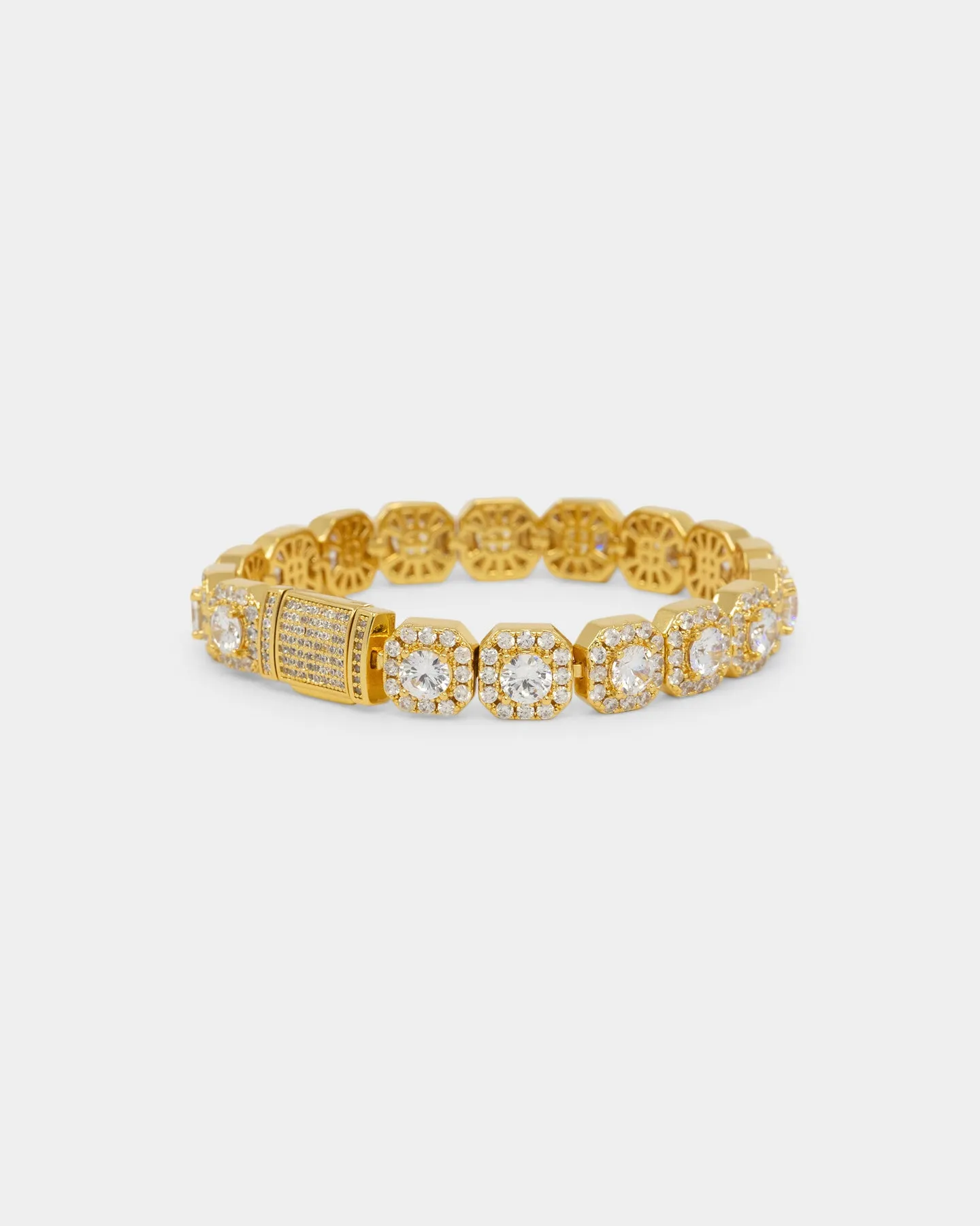 NXS Clustered Tennis Bracelet Iced Gold