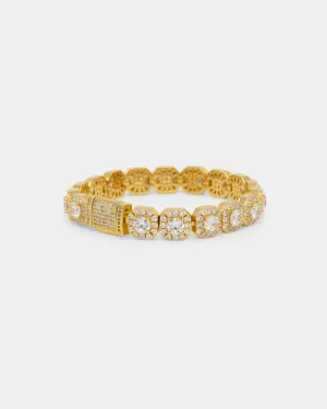 NXS Clustered Tennis Bracelet Iced Gold